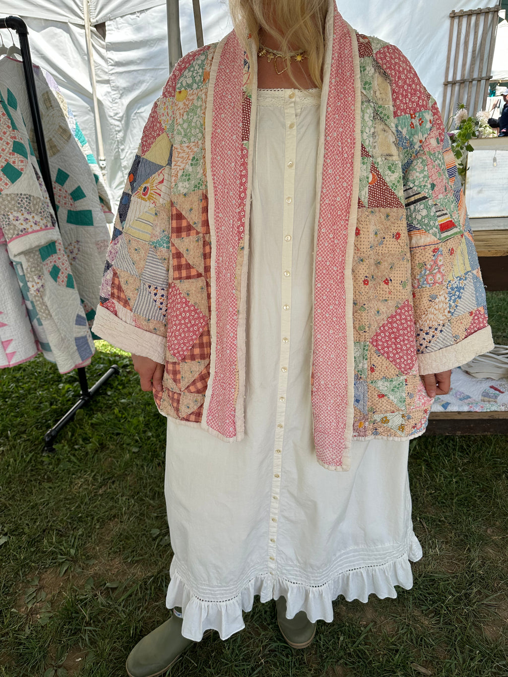 Floral Ocean Waves Quilt Jacket