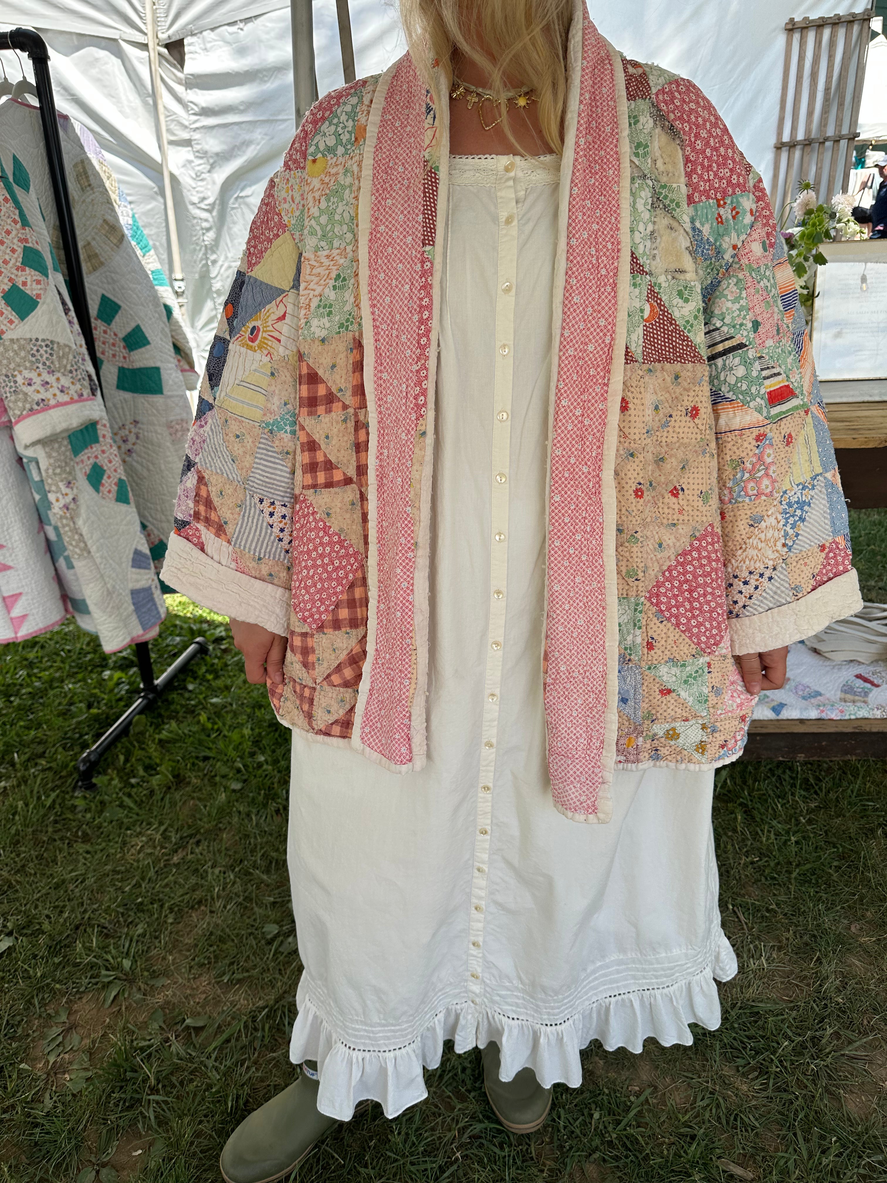 Floral Ocean Waves Quilt Jacket