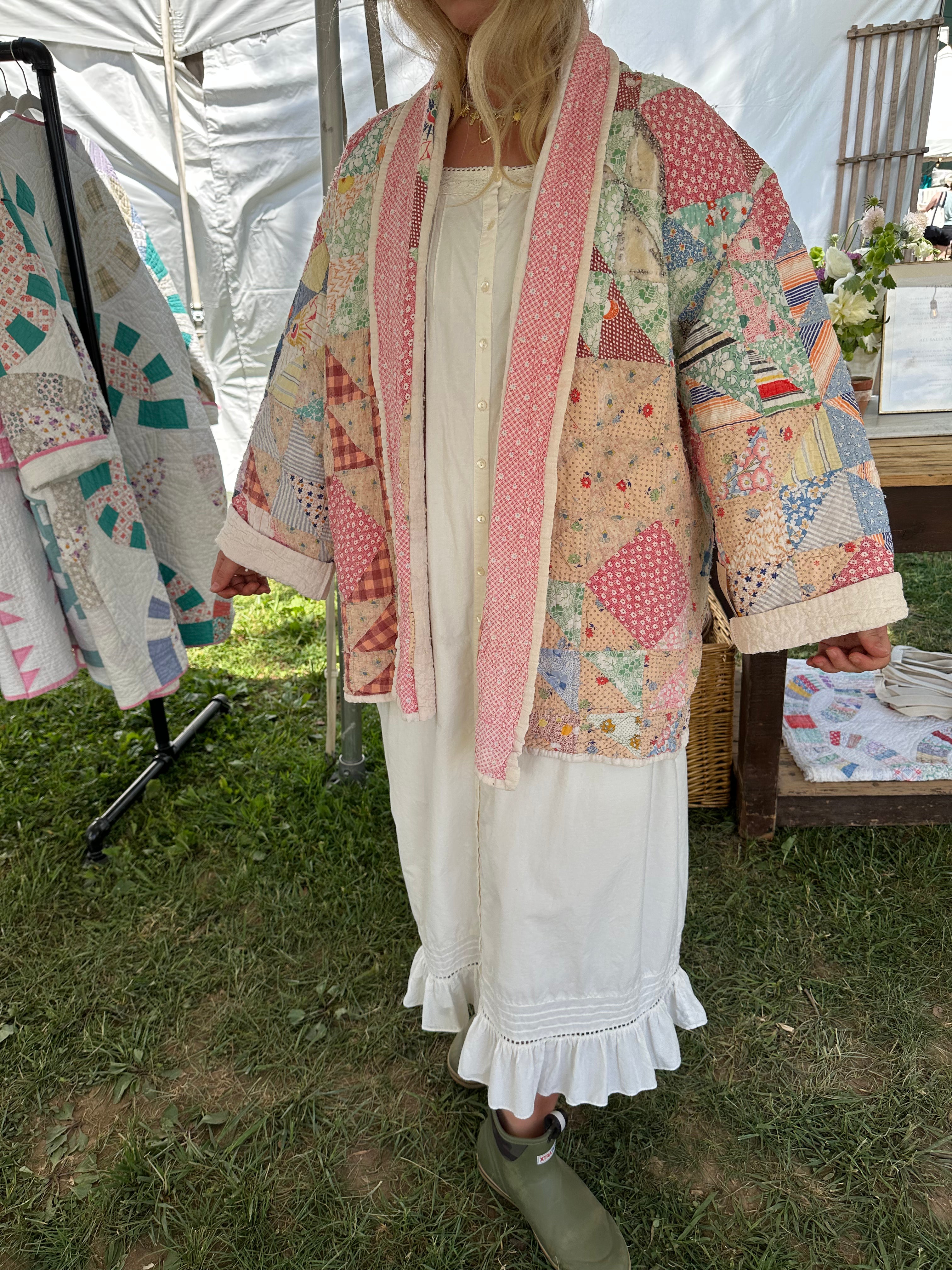 Floral Ocean Waves Quilt Jacket