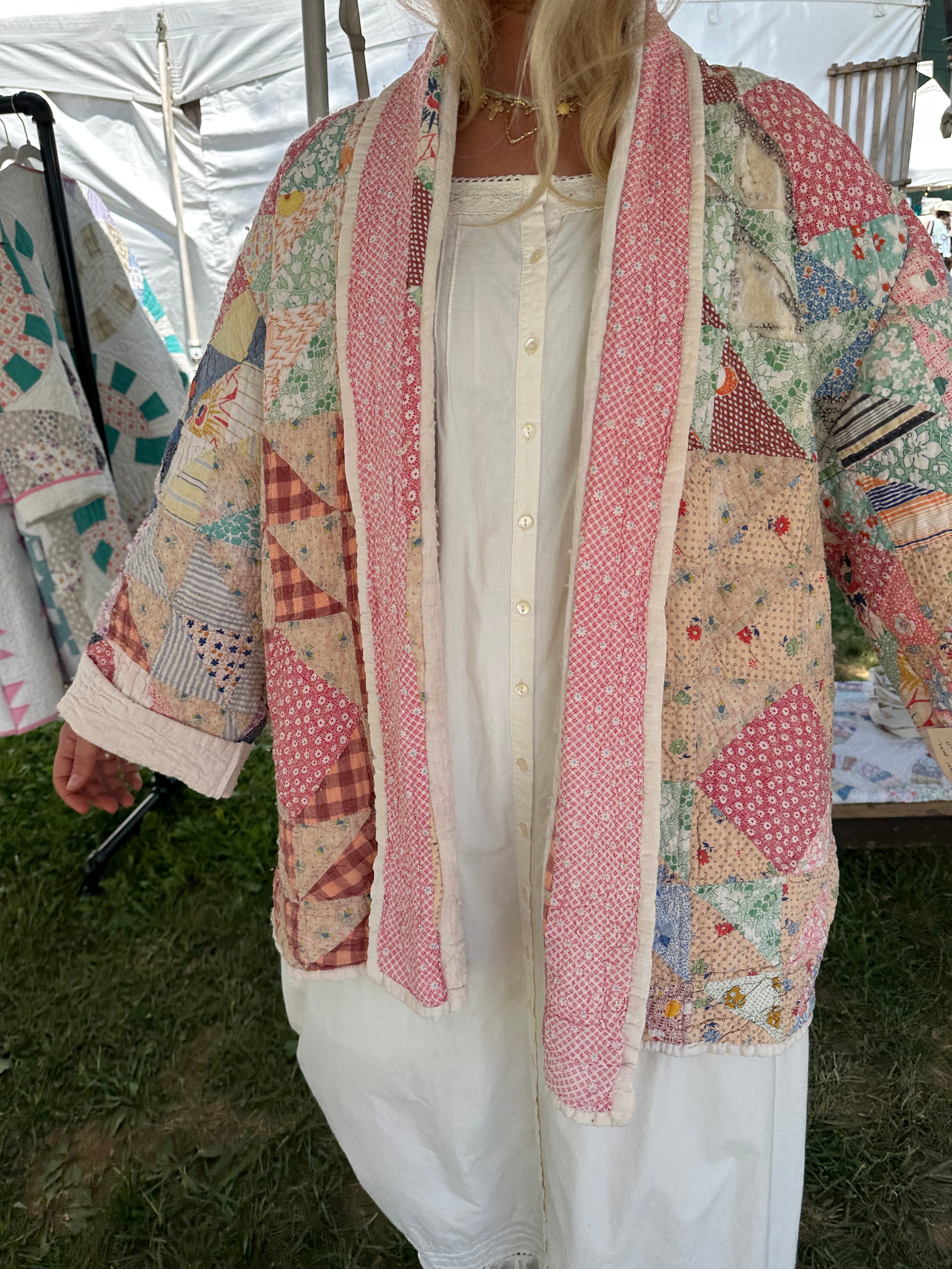 Floral Ocean Waves Quilt Jacket