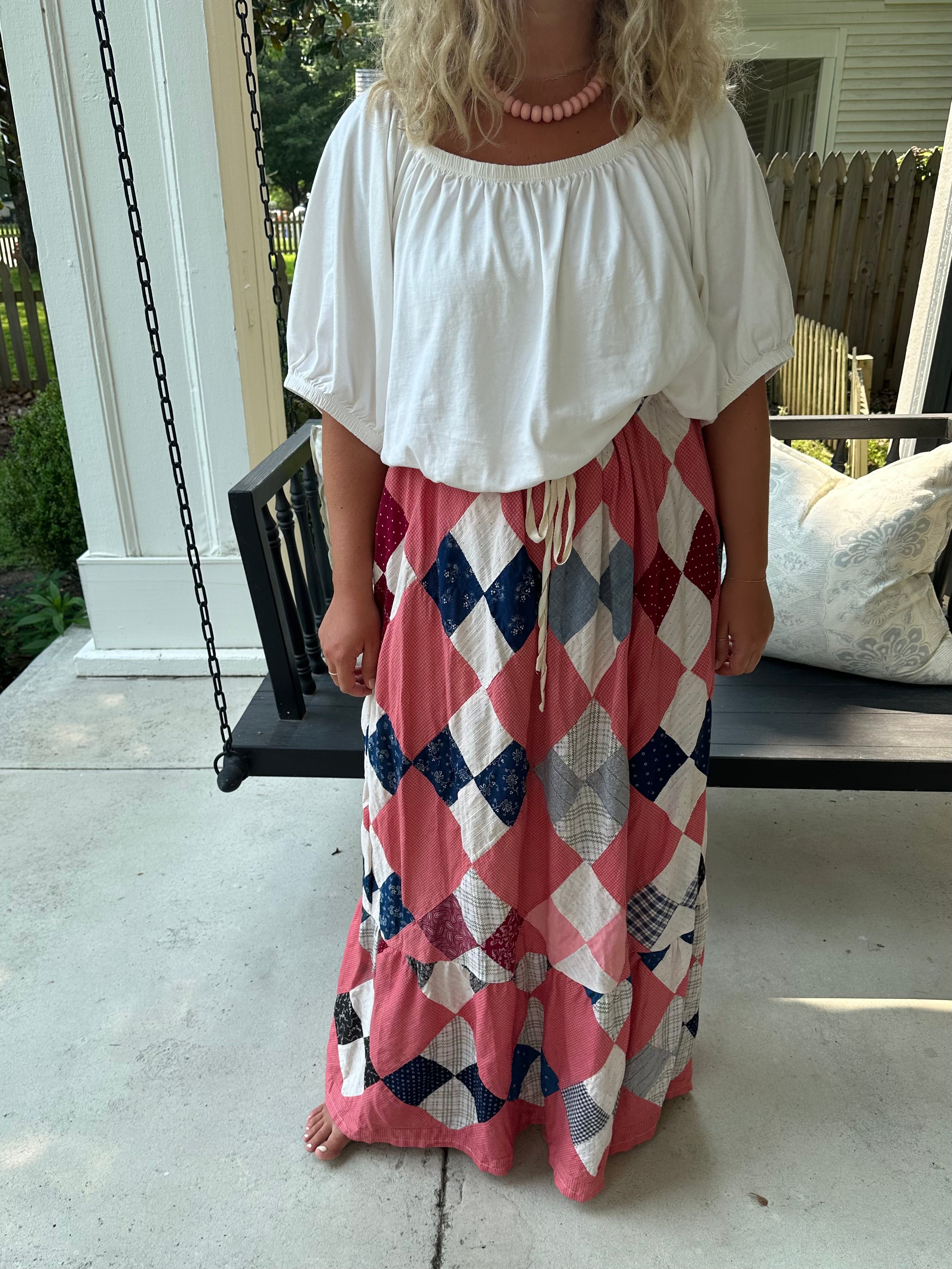 Four Square Quilt Top Skirt
