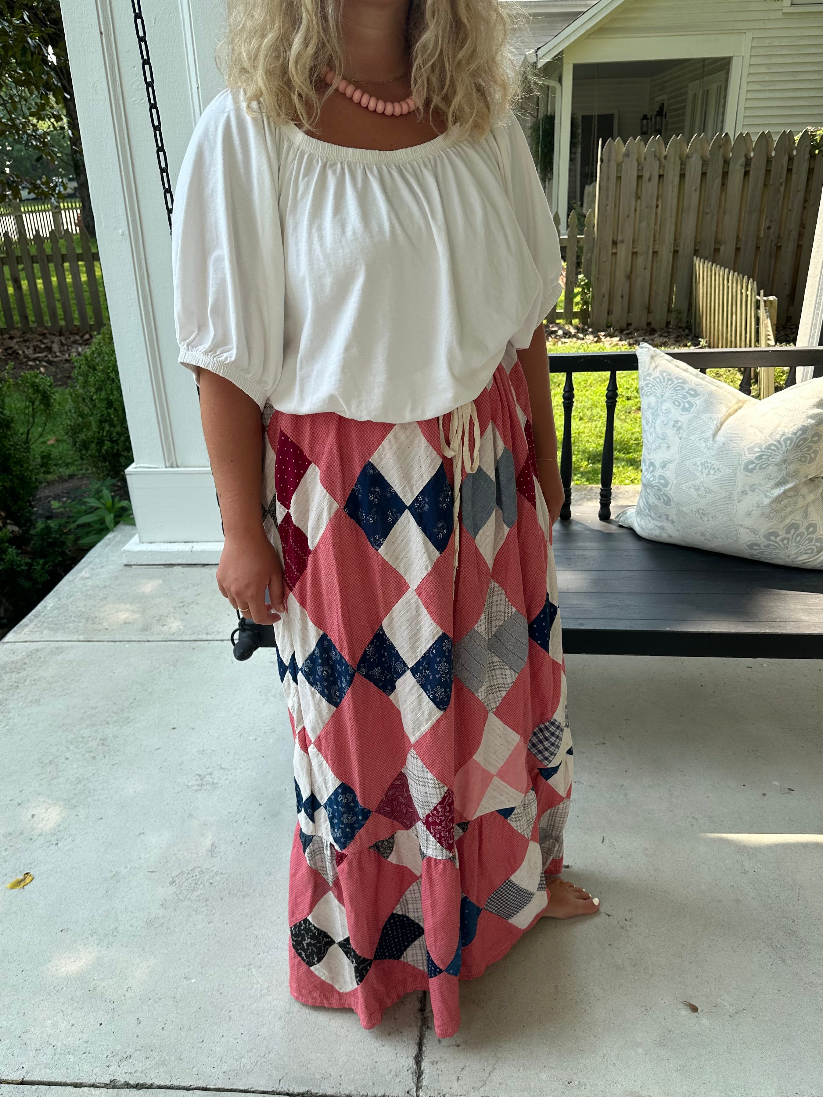Four Square Quilt Top Skirt