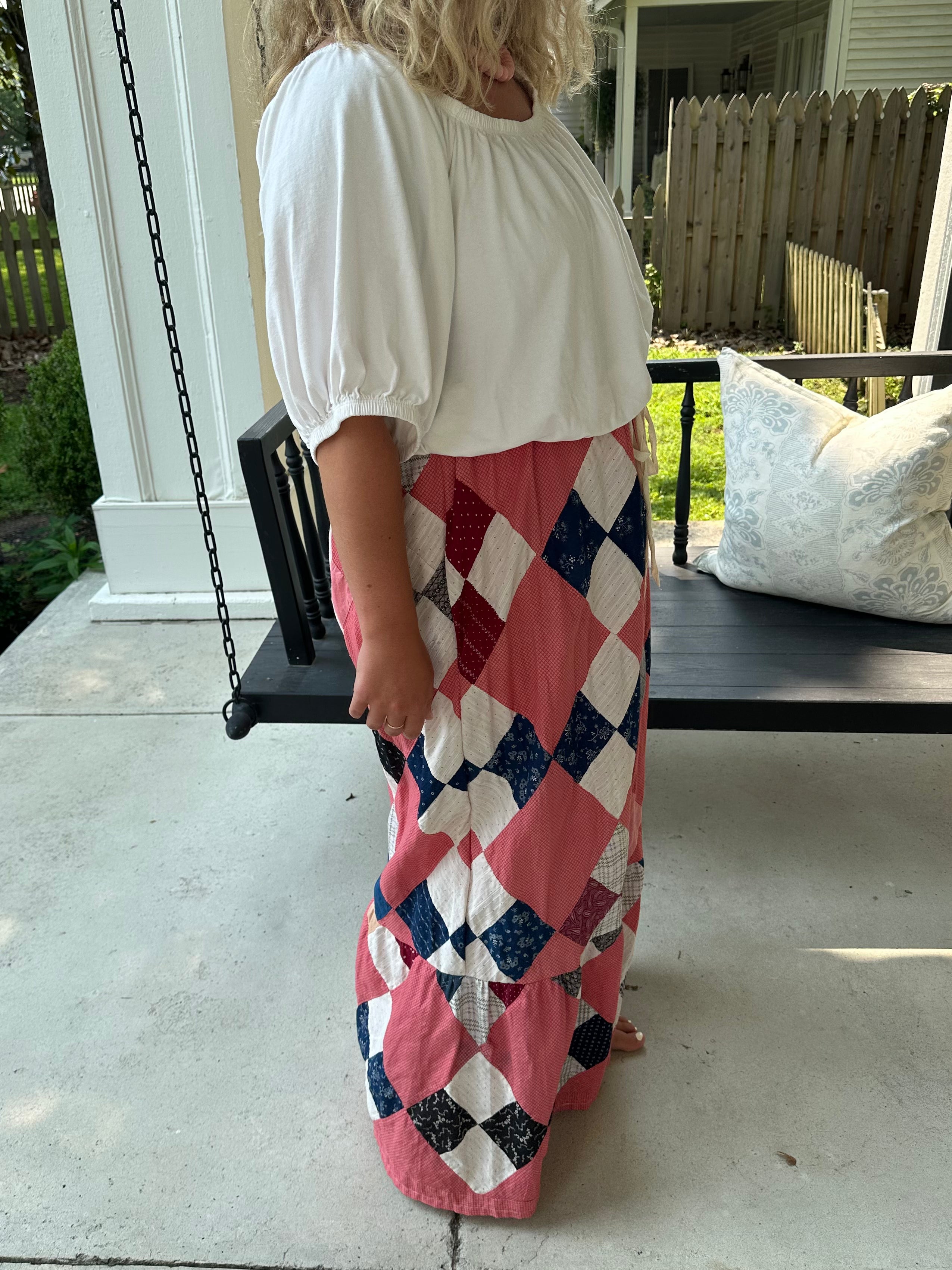 Four Square Quilt Top Skirt