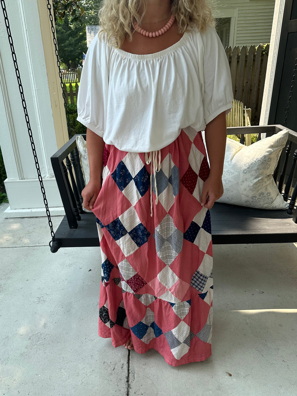 Four Square Quilt Top Skirt