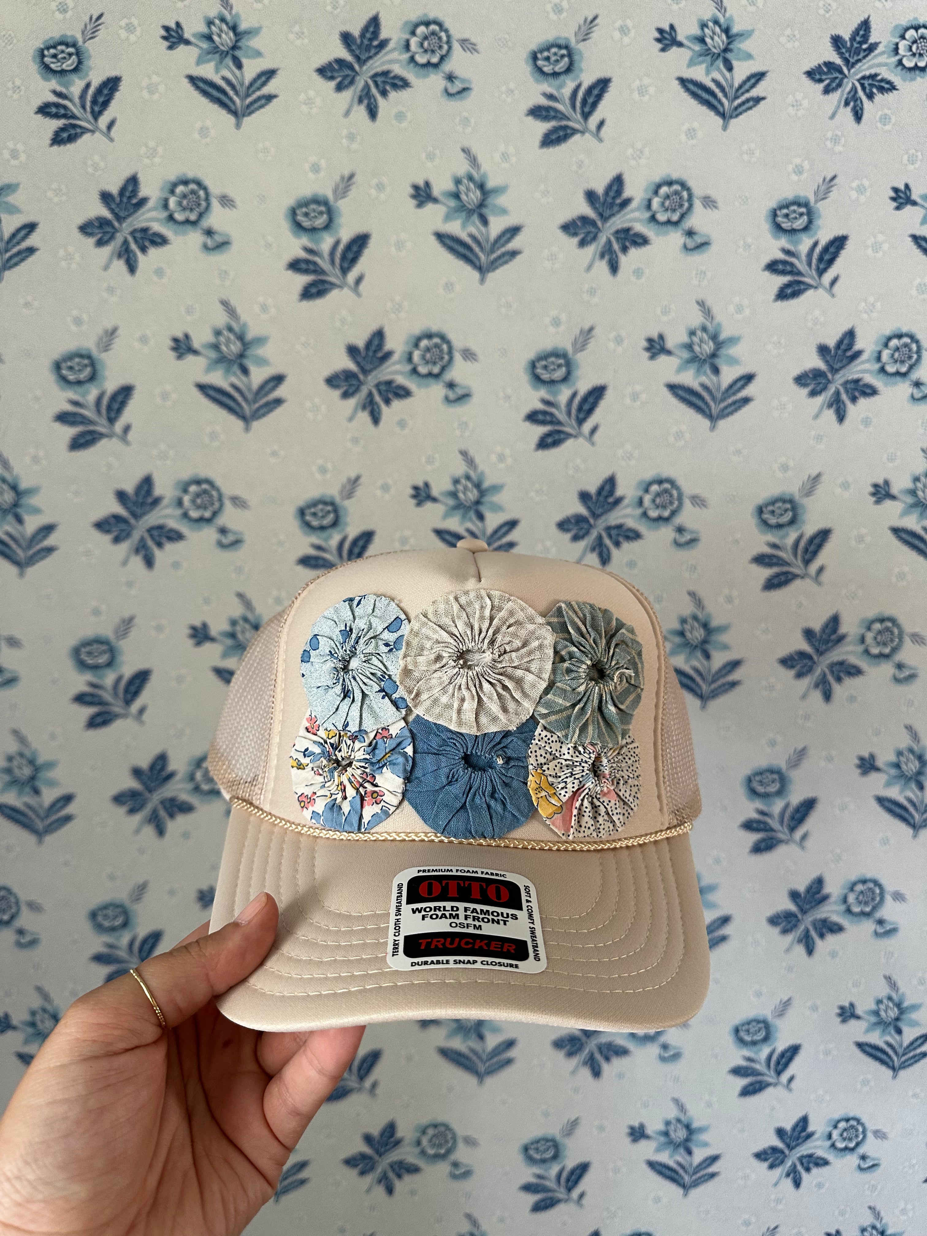 Vintage Yoyo Quilt Trucker Hat (11)