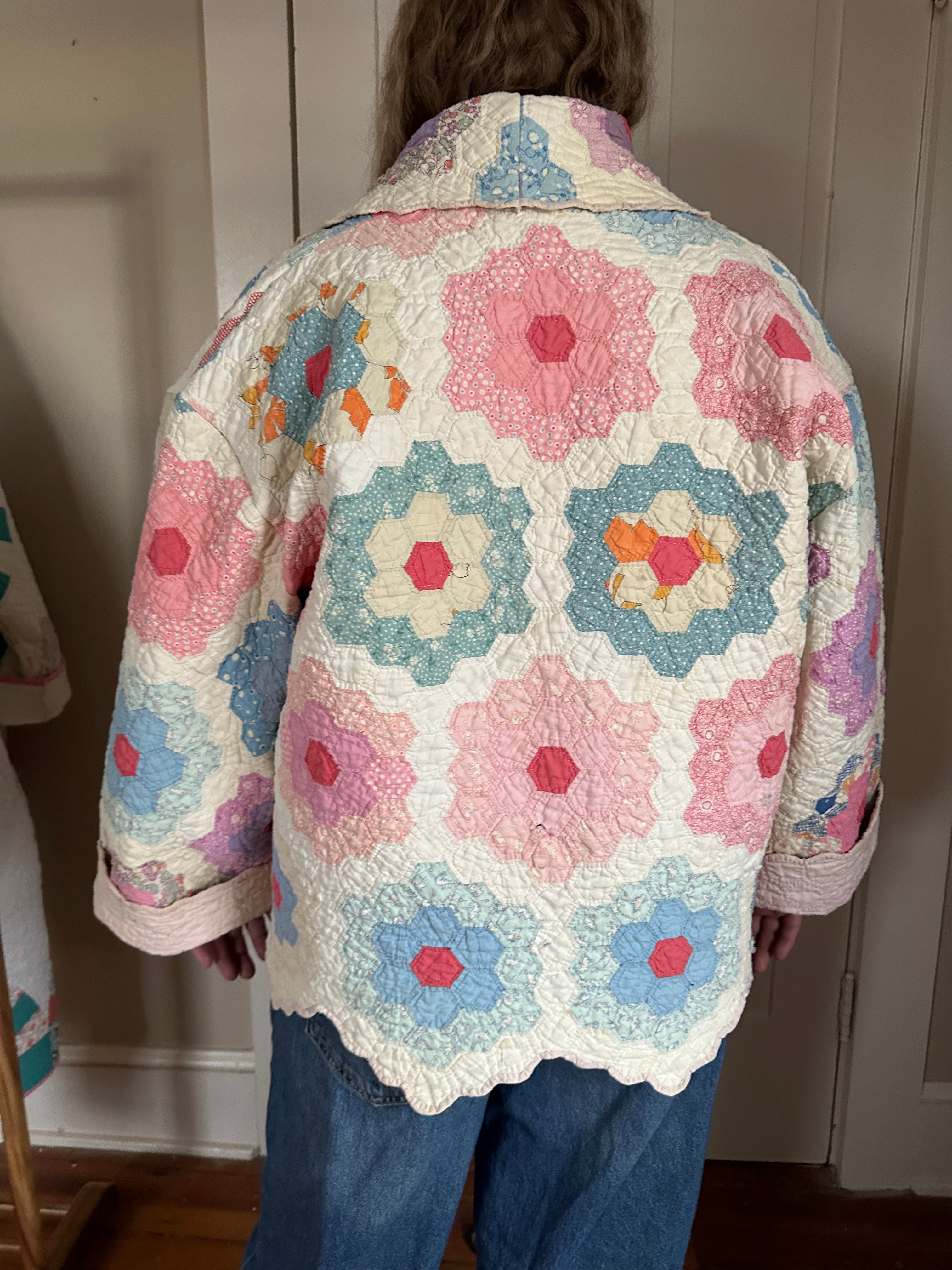 Pink Grandma's Garden Quilt Jacket