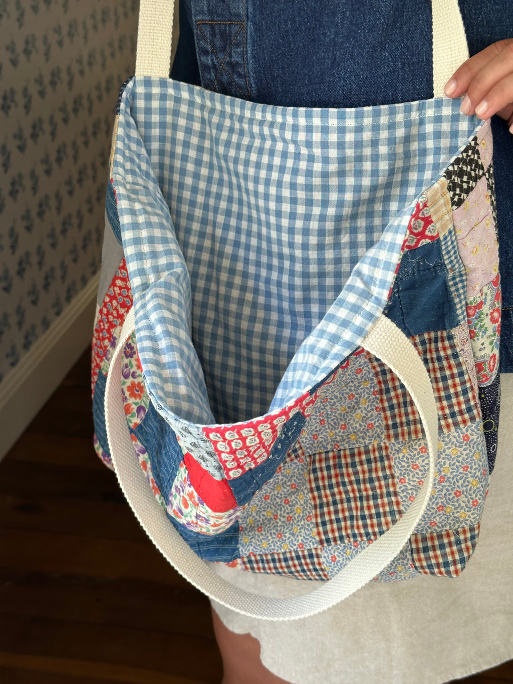 Nine Patch Quilt Tote & Pouch Set