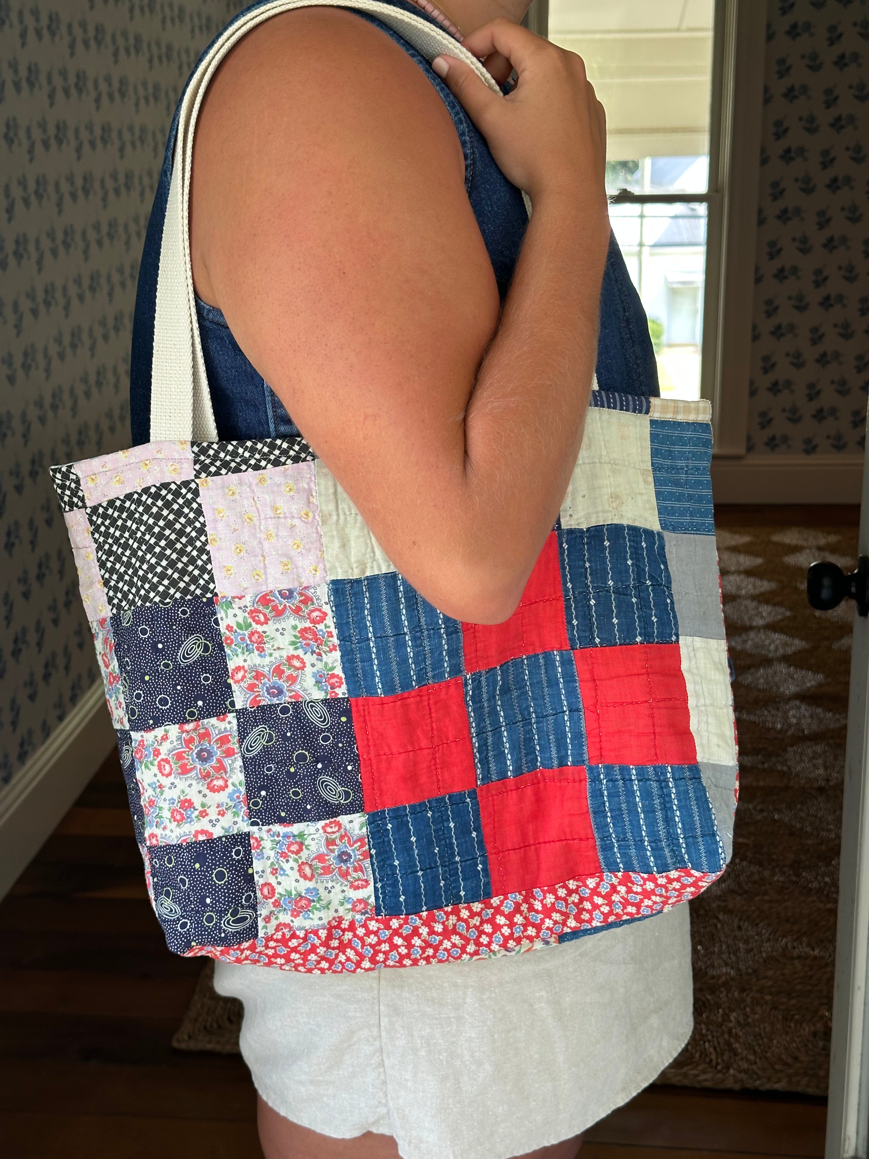 Nine Patch Quilt Tote & Pouch Set