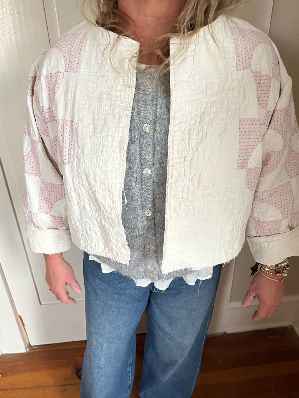Cropped Circle Quilt Jacket