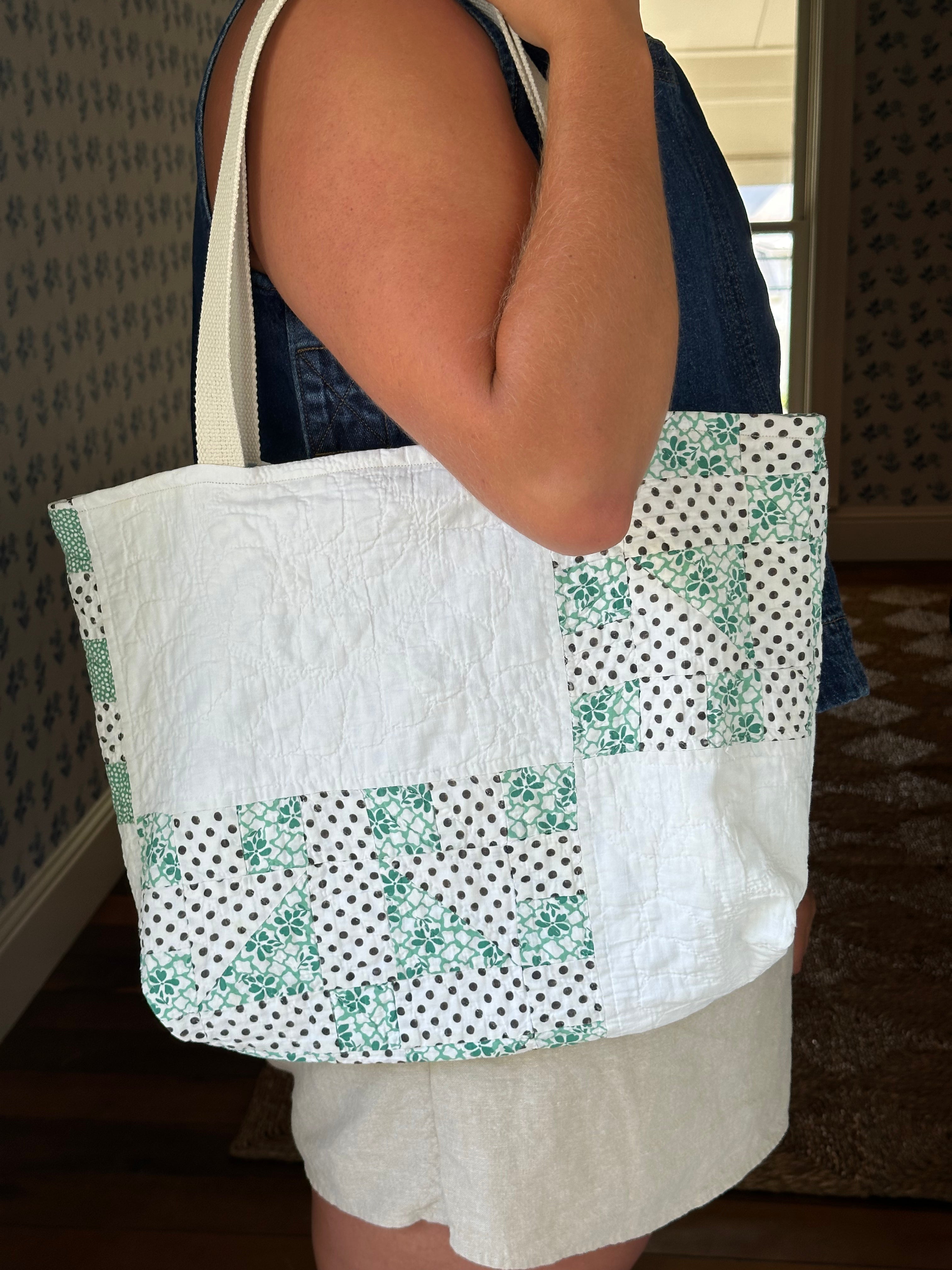 Polka Dot Quilt Tote & Pouch Set
