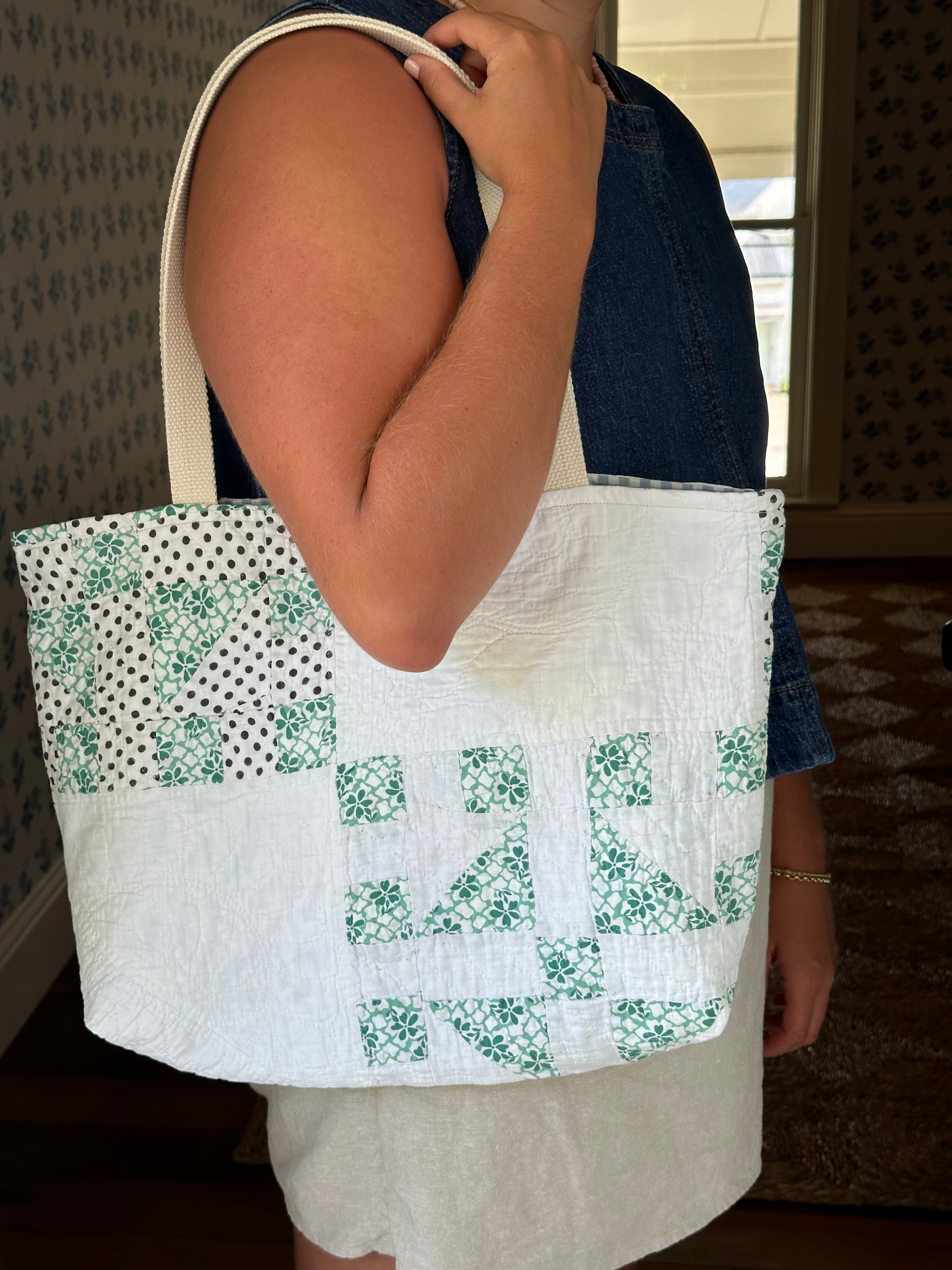 Polka Dot Quilt Tote & Pouch Set