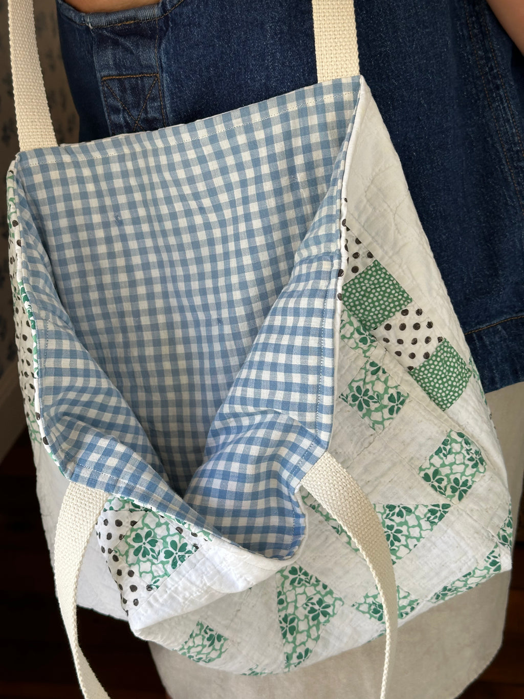 Polka Dot Quilt Tote & Pouch Set