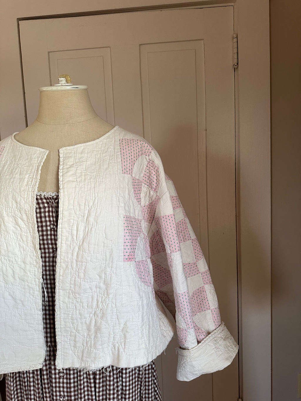 Cropped Circle Quilt Jacket