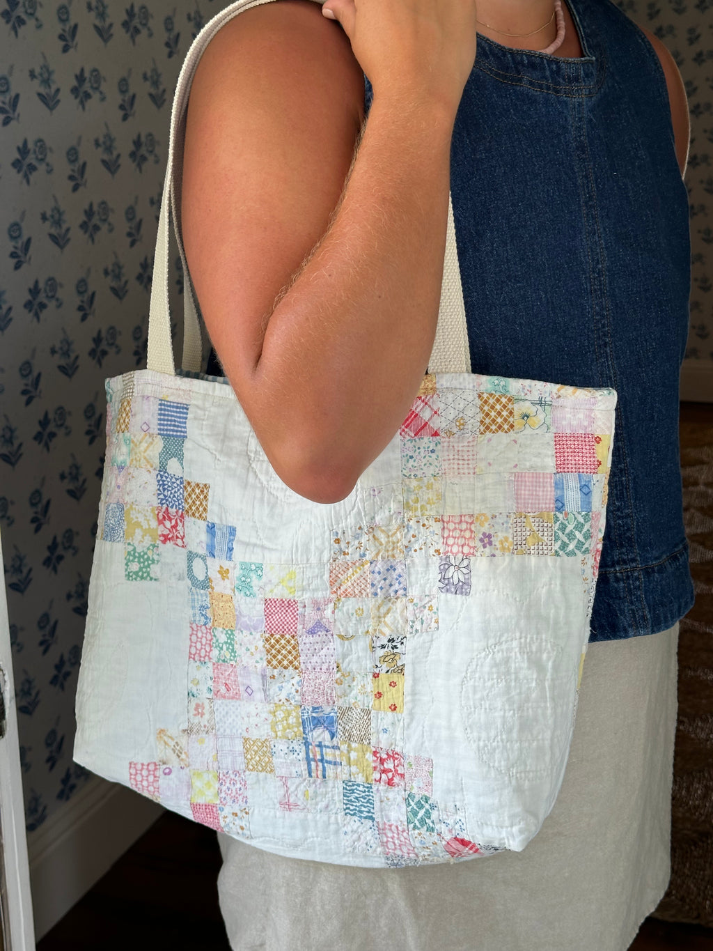 Irish Chain Quilt Tote & Pouch Set