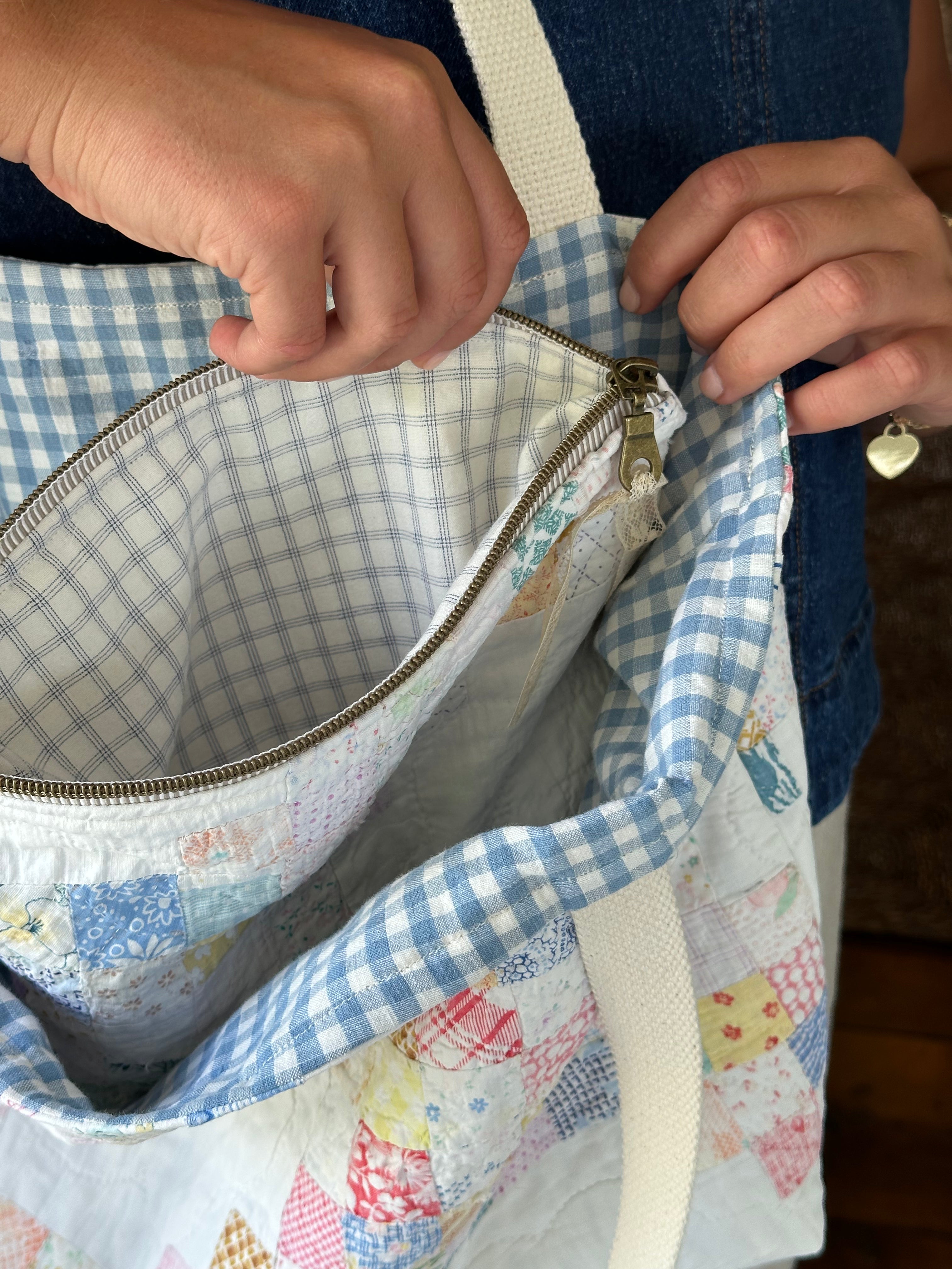Irish Chain Quilt Tote & Pouch Set