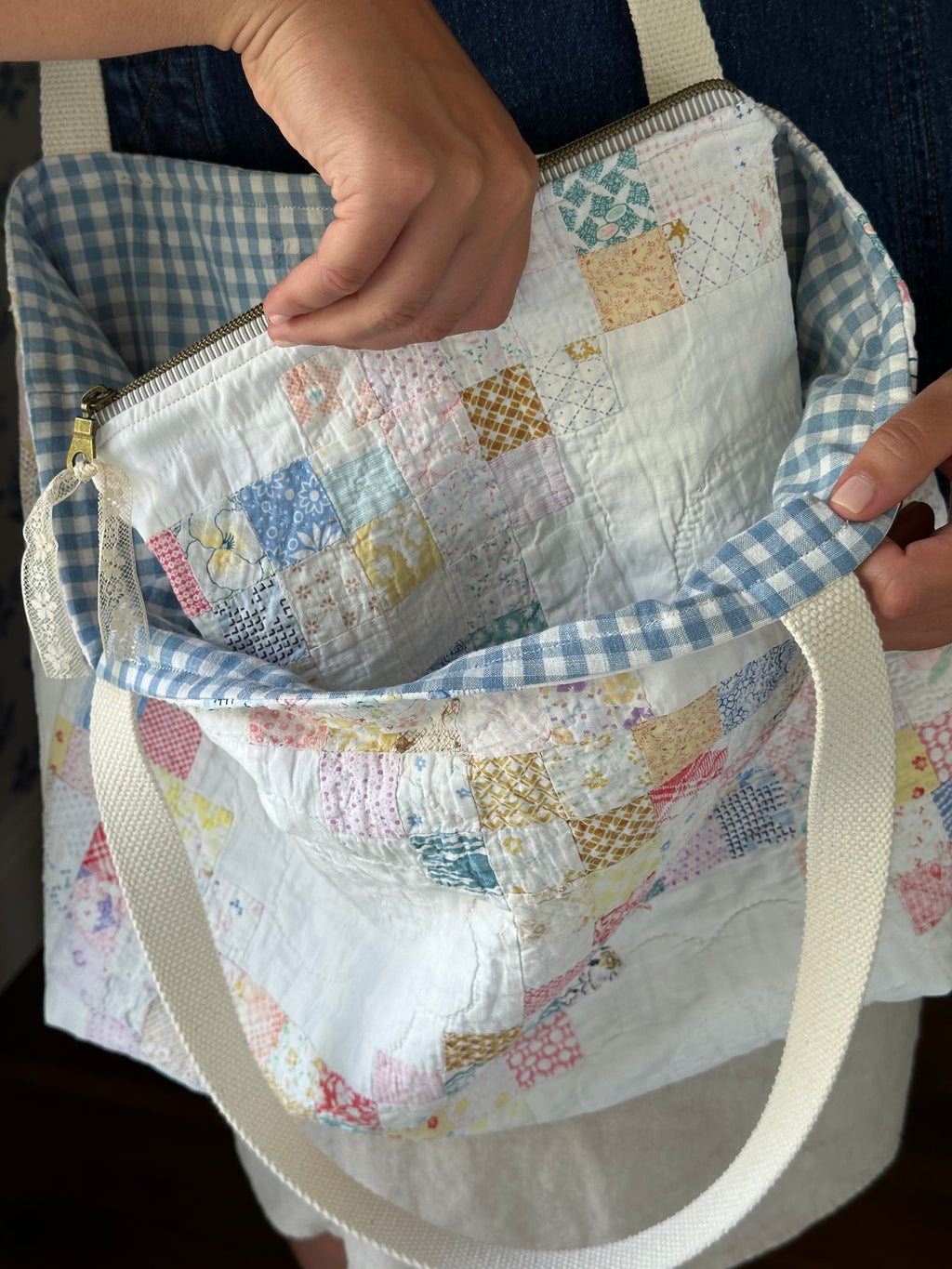 Irish Chain Quilt Tote & Pouch Set