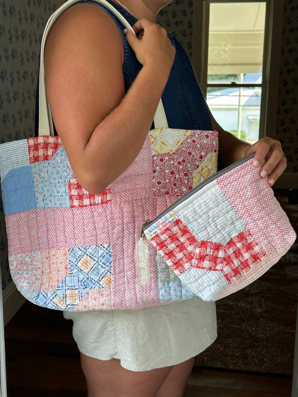 Bowtie Quilt Tote & Pouch Set