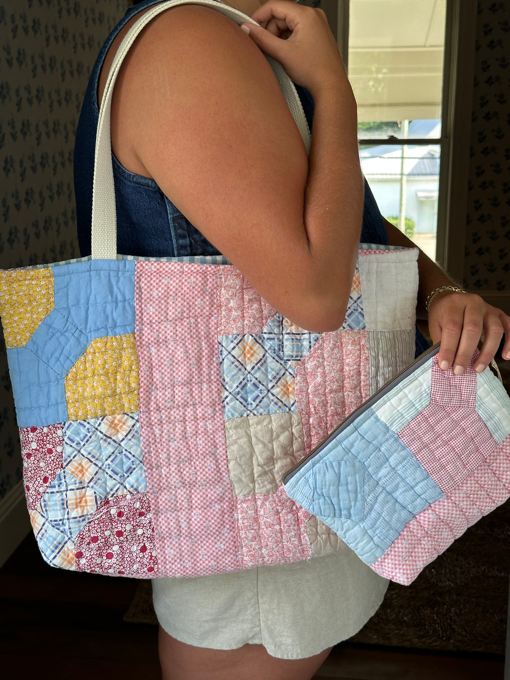 Bowtie Quilt Tote & Pouch Set