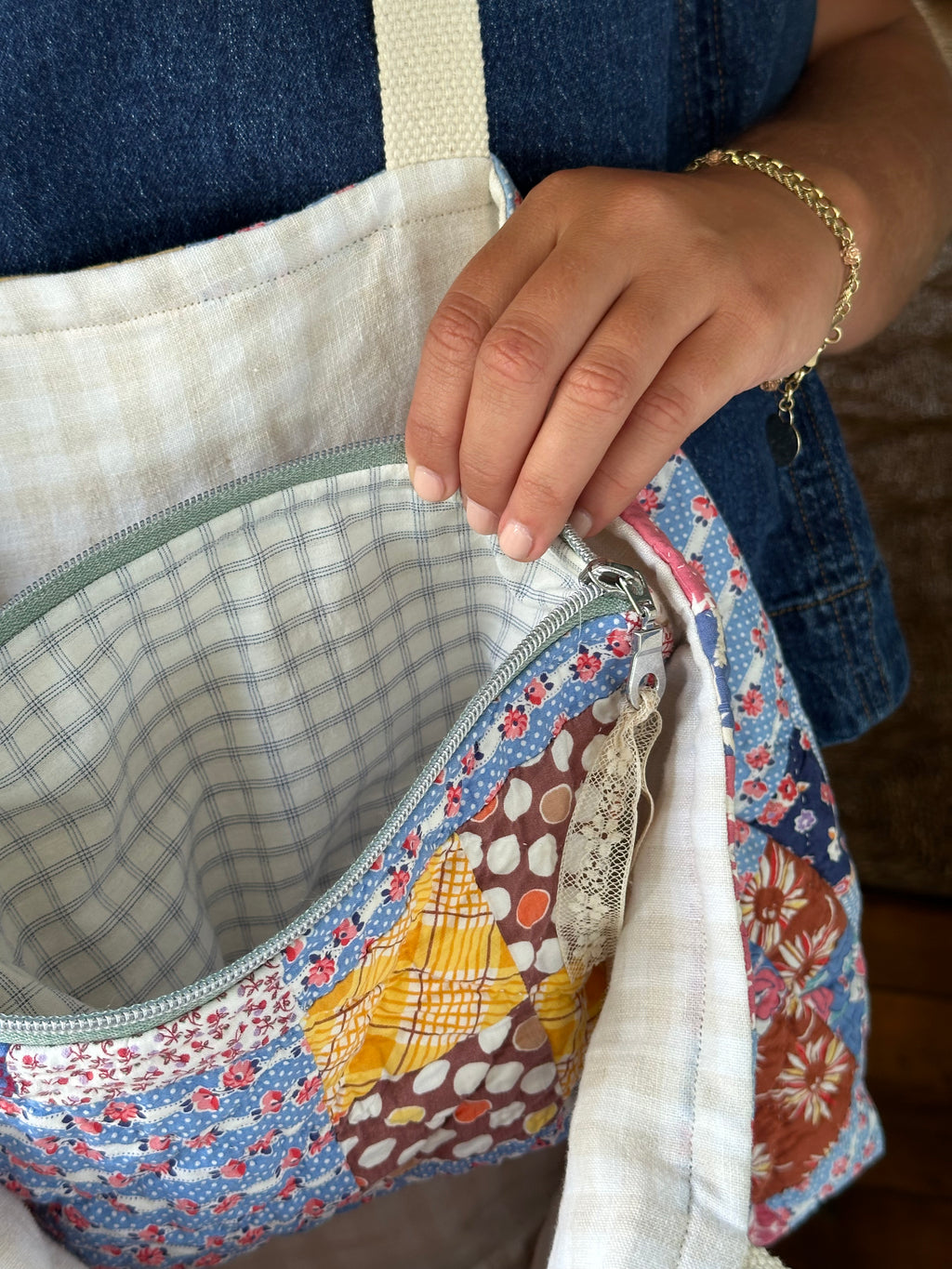 Four Square Quilt Tote & Pouch Set