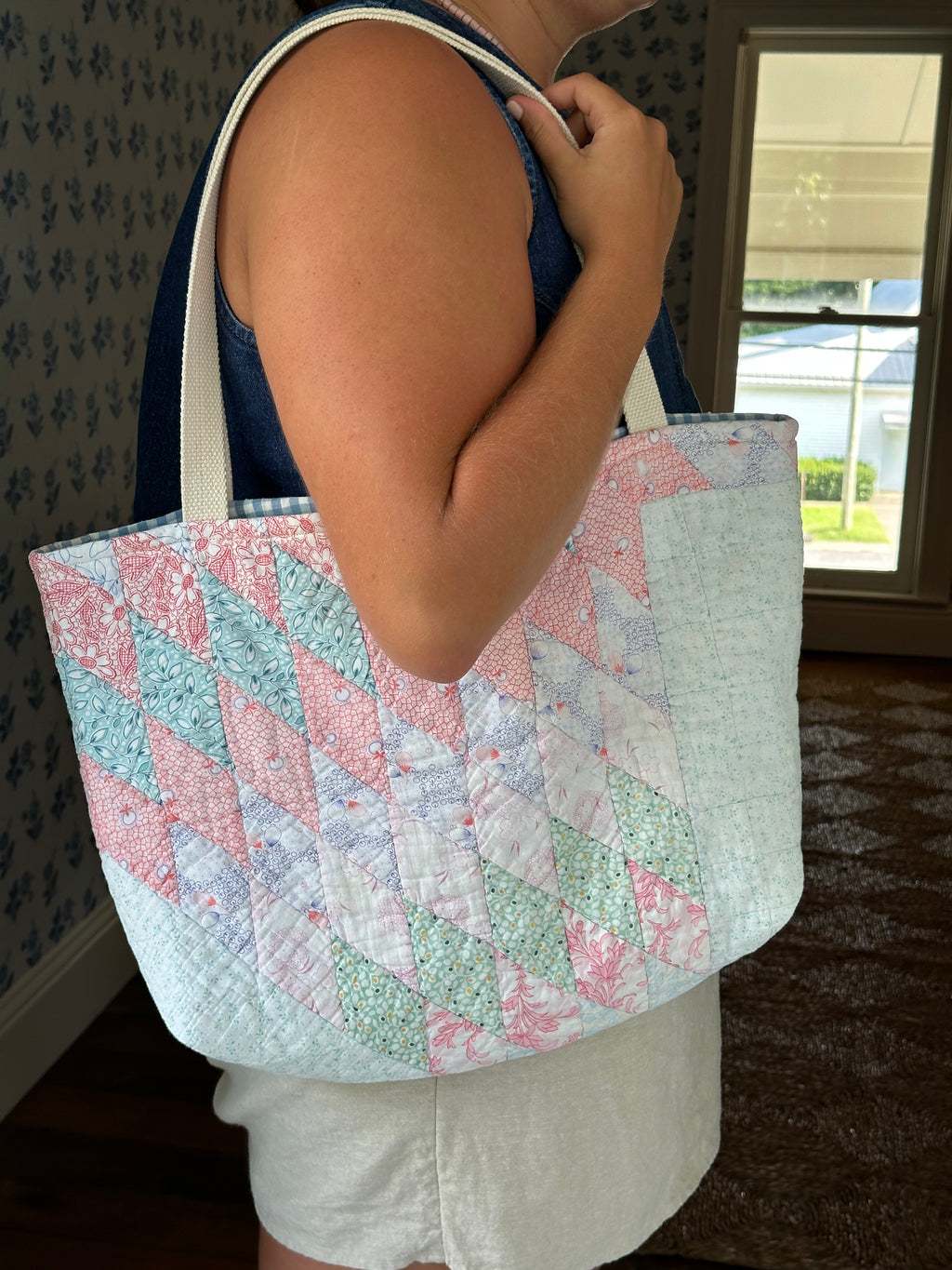 Teal Star Quilt Tote