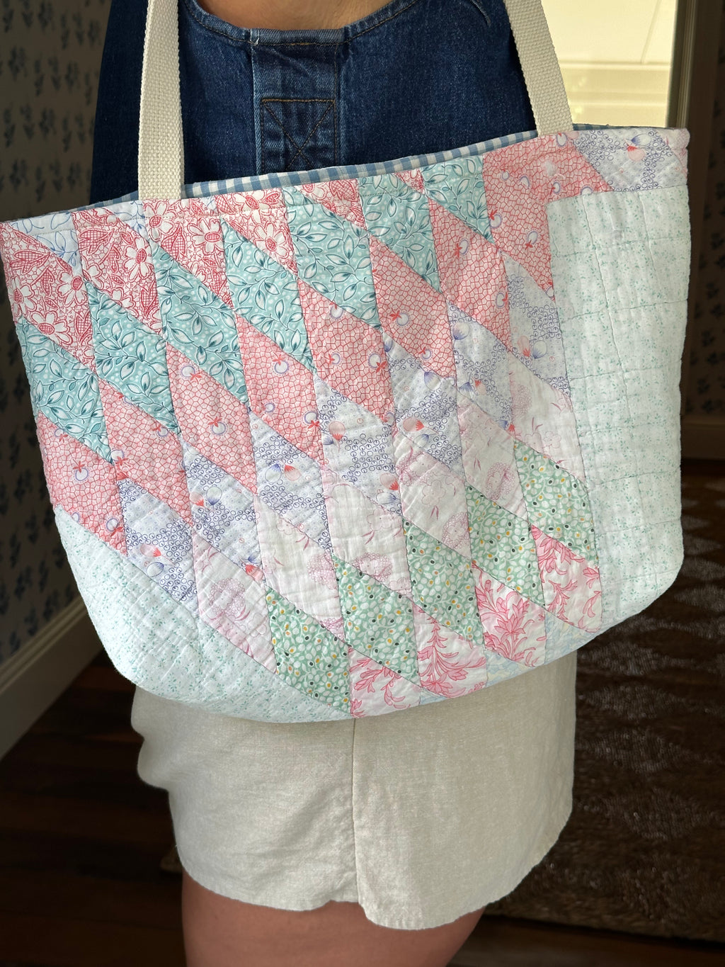 Teal Star Quilt Tote