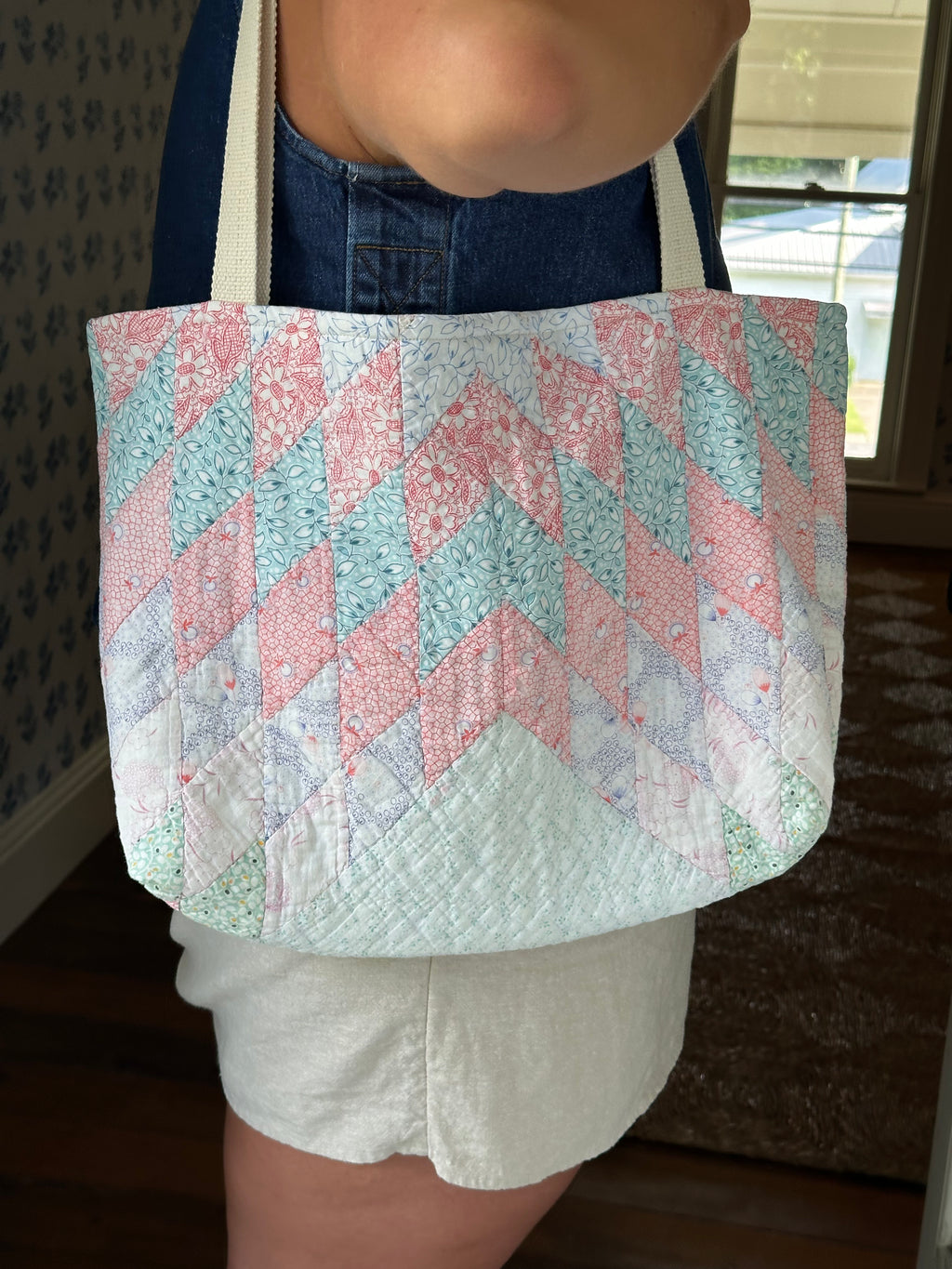 Teal Star Quilt Tote