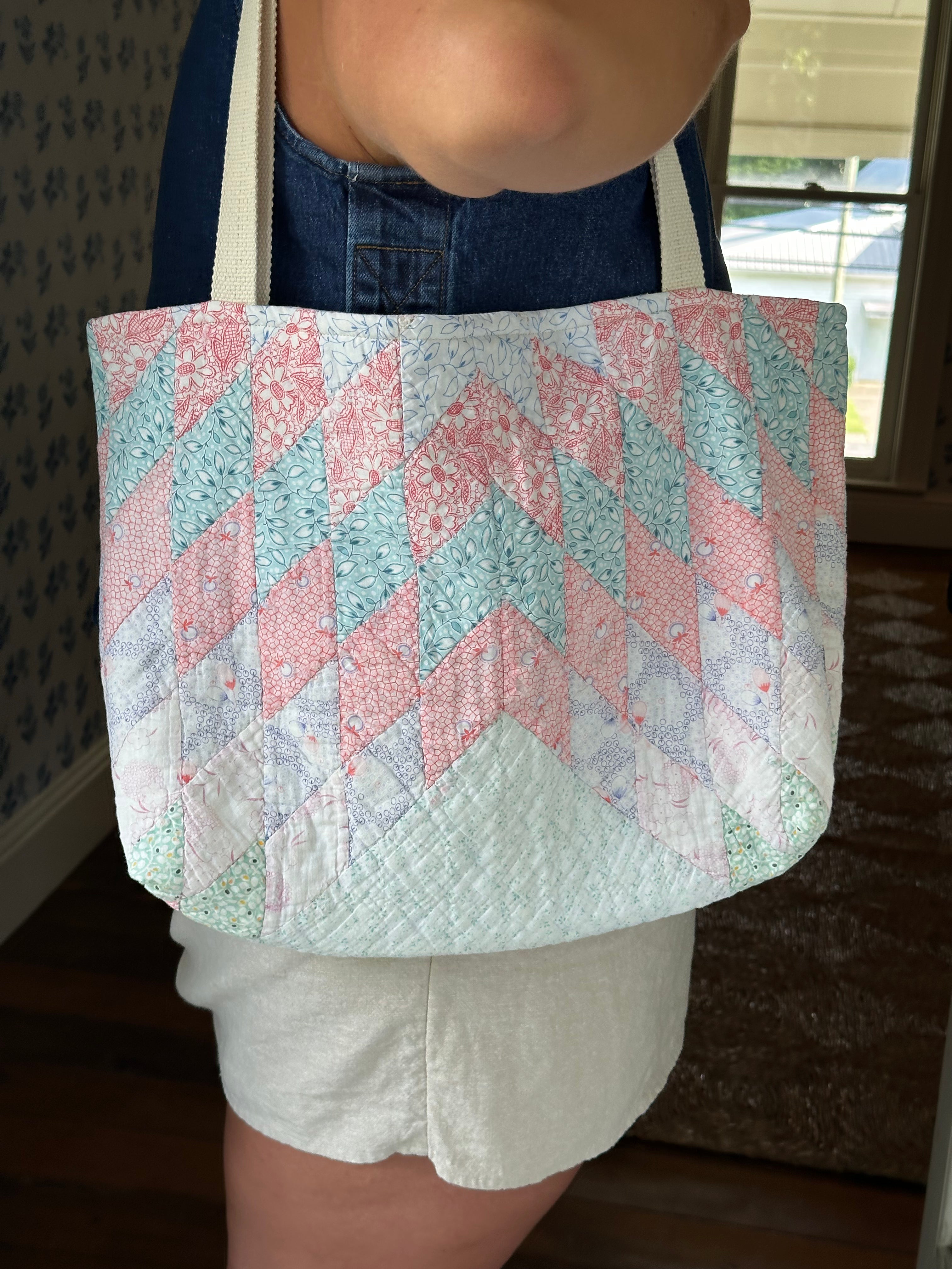 Teal Star Quilt Tote