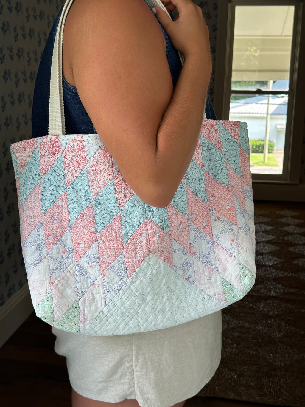 Teal Star Quilt Tote