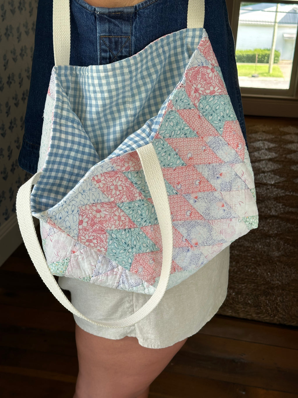 Teal Star Quilt Tote
