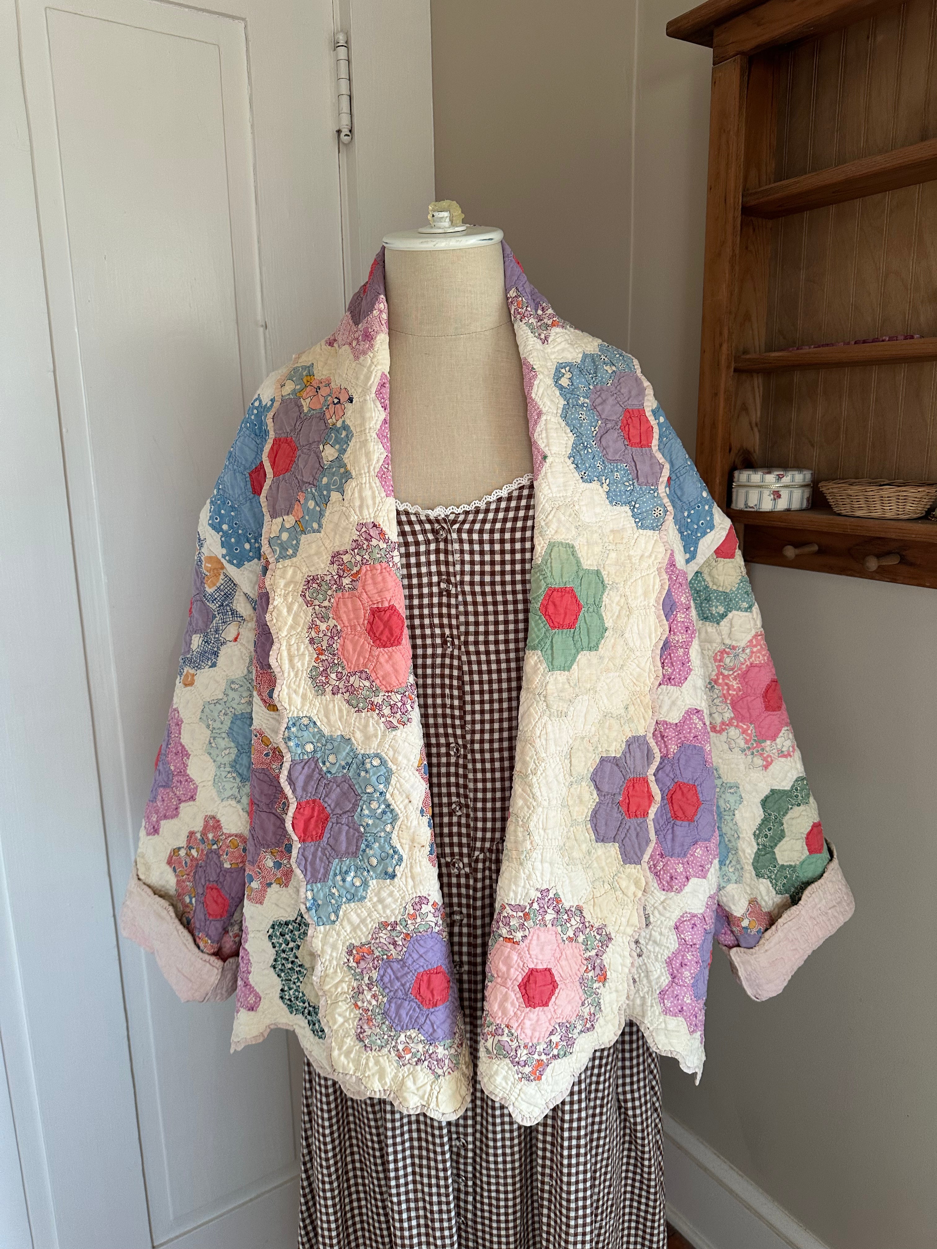 Pink Grandma's Garden Quilt Jacket