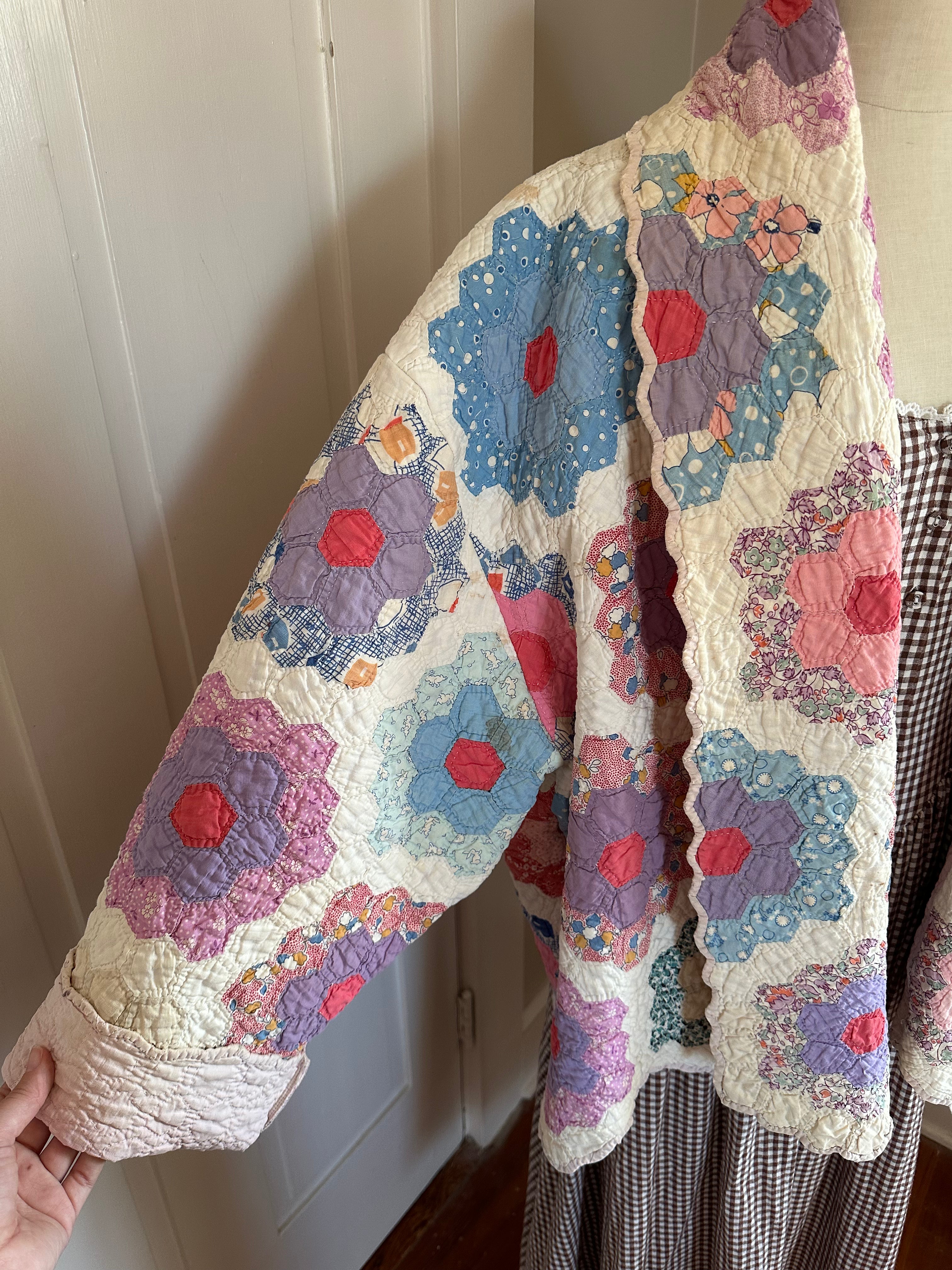 Pink Grandma's Garden Quilt Jacket