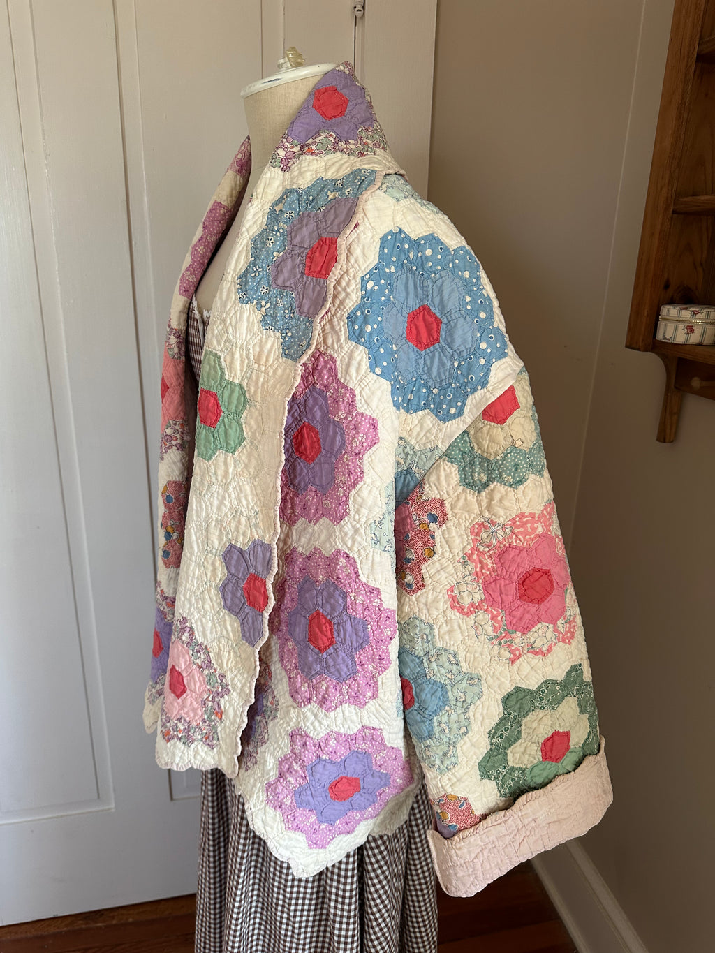 Pink Grandma's Garden Quilt Jacket