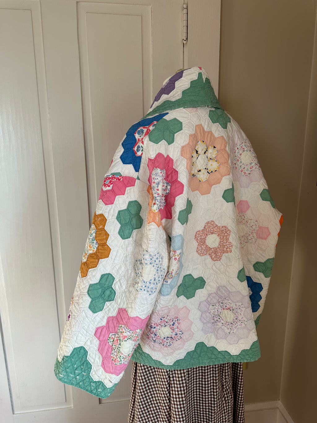 Green Grandma's Garden Quilt Jacket