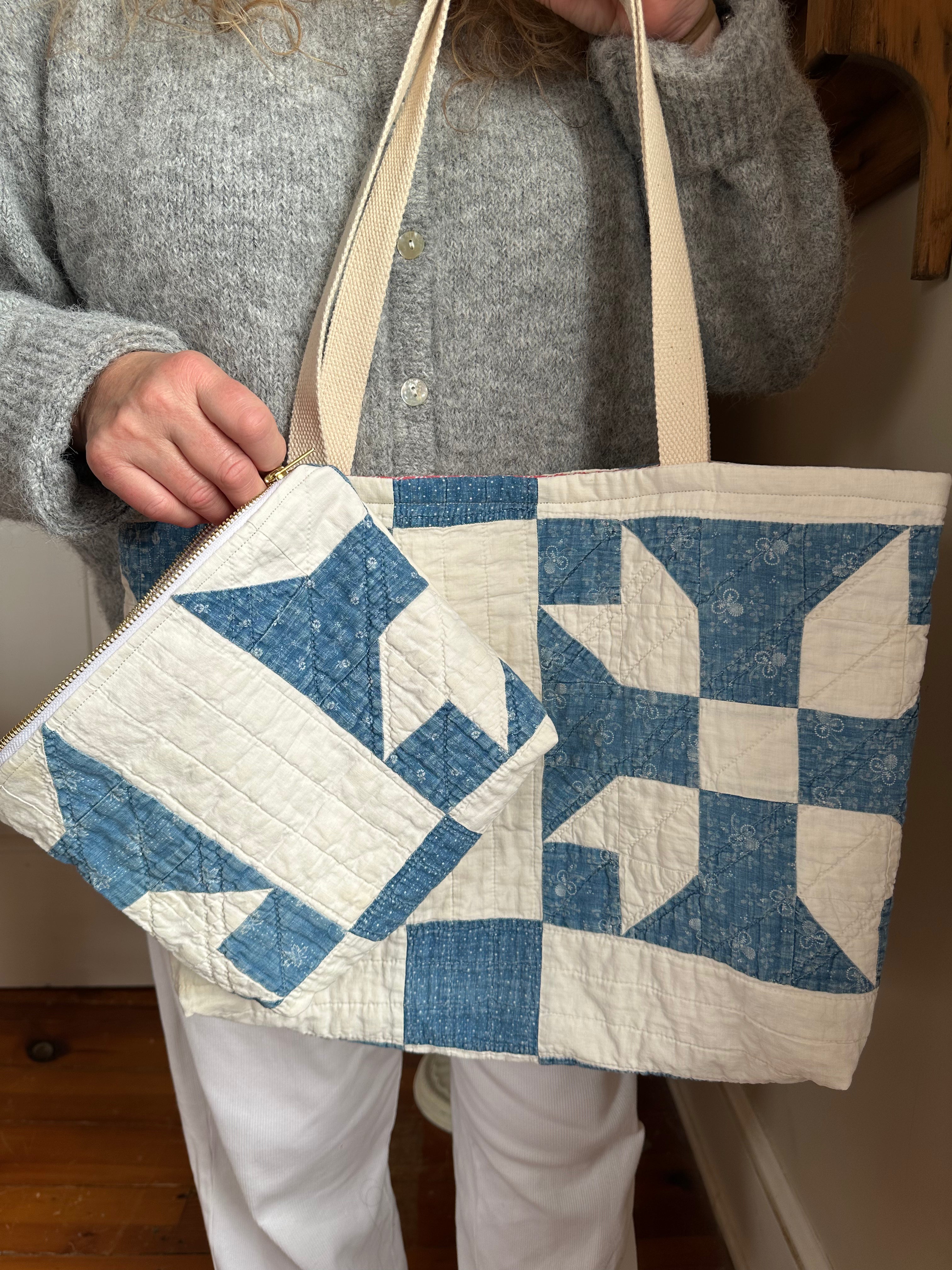 Ducks Foot Quilt Tote Bag & Pouch Set