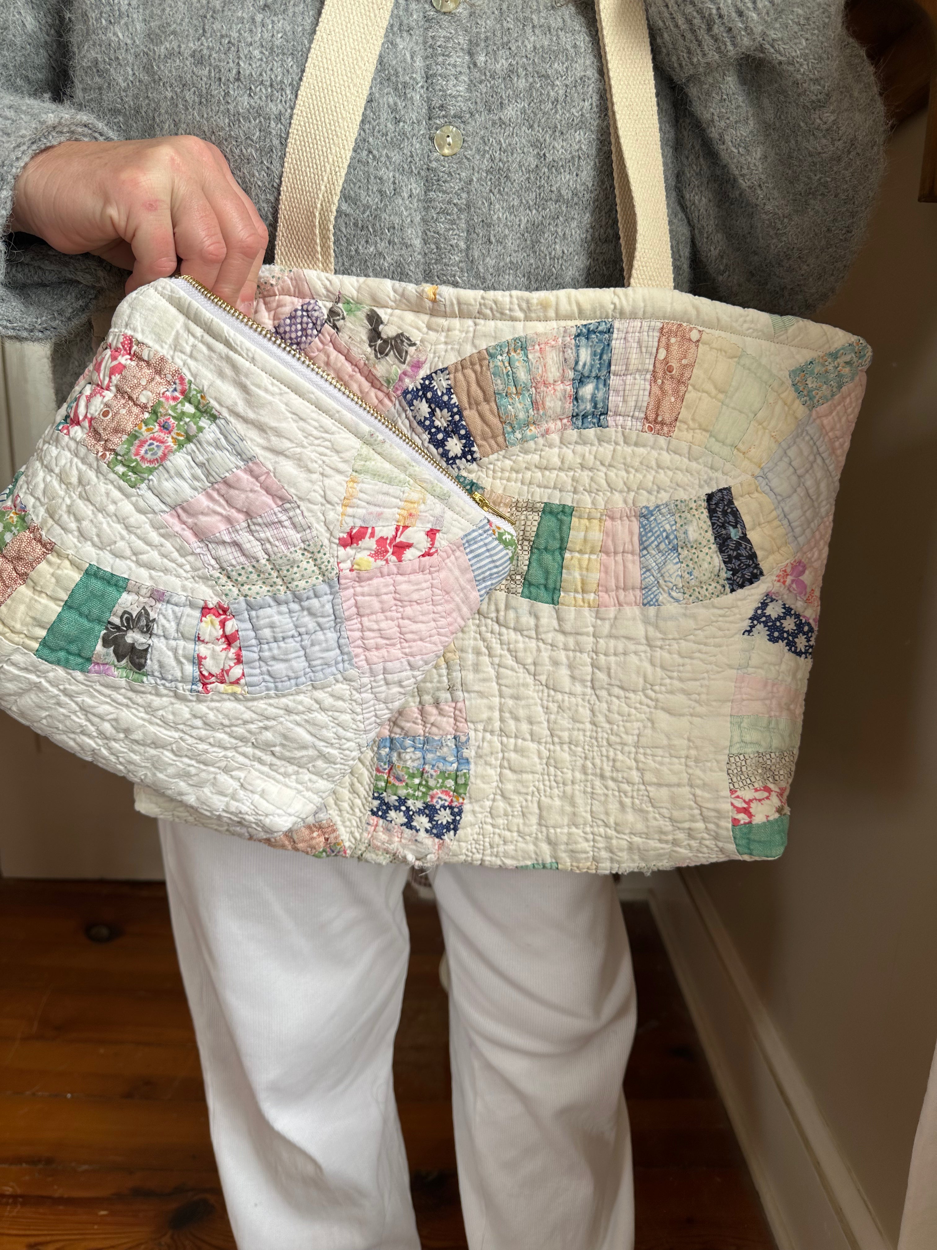Wedding Ring Quilt Tote Bag & Pouch Set