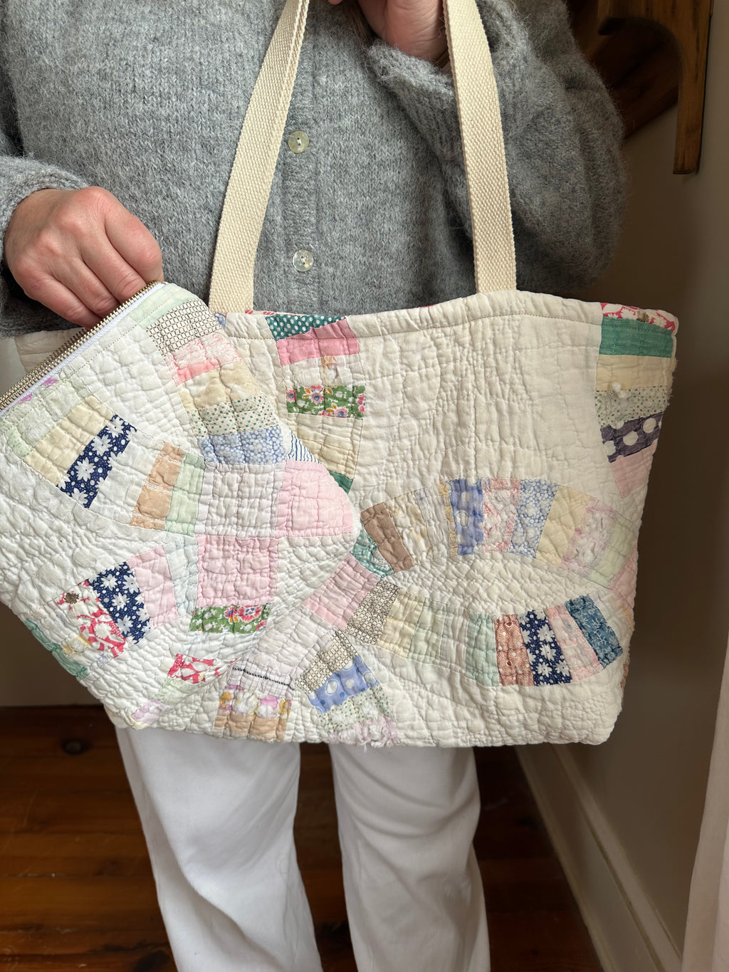 Wedding Ring Quilt Tote Bag & Pouch Set