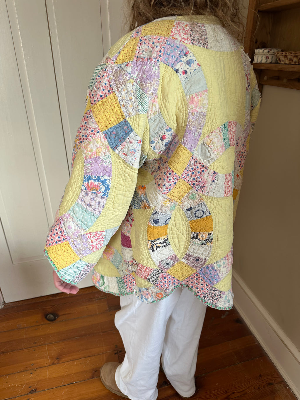 Yellow Wedding Ring Quilt Jacket