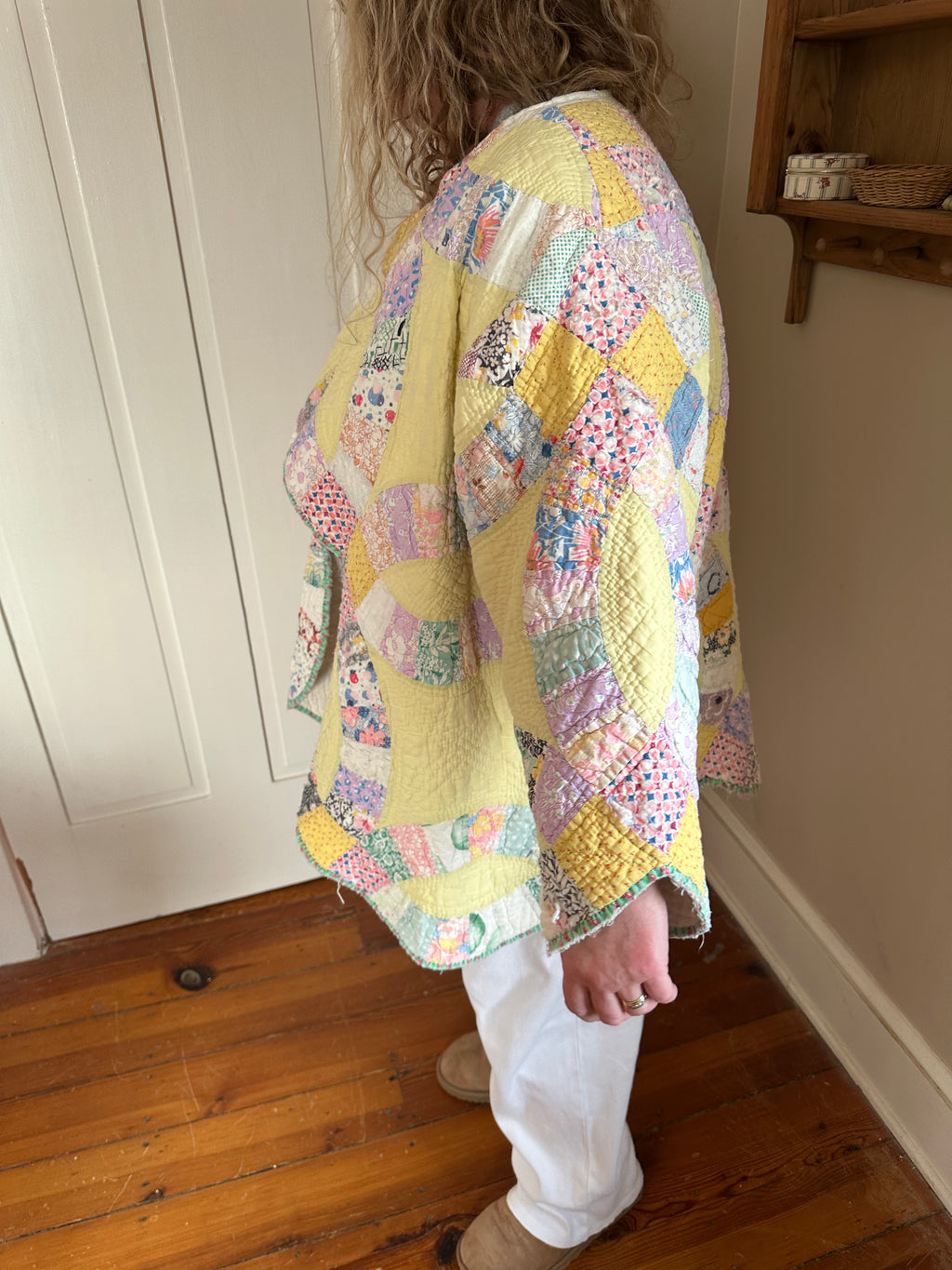 Yellow Wedding Ring Quilt Jacket
