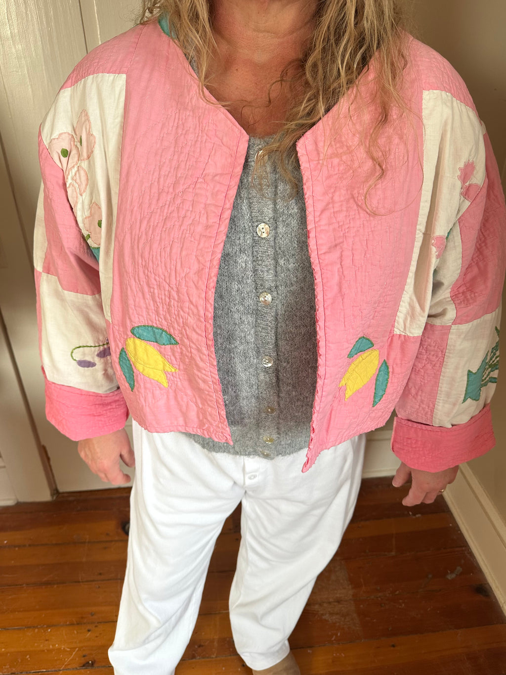 Floral Applique Quilt Jacket