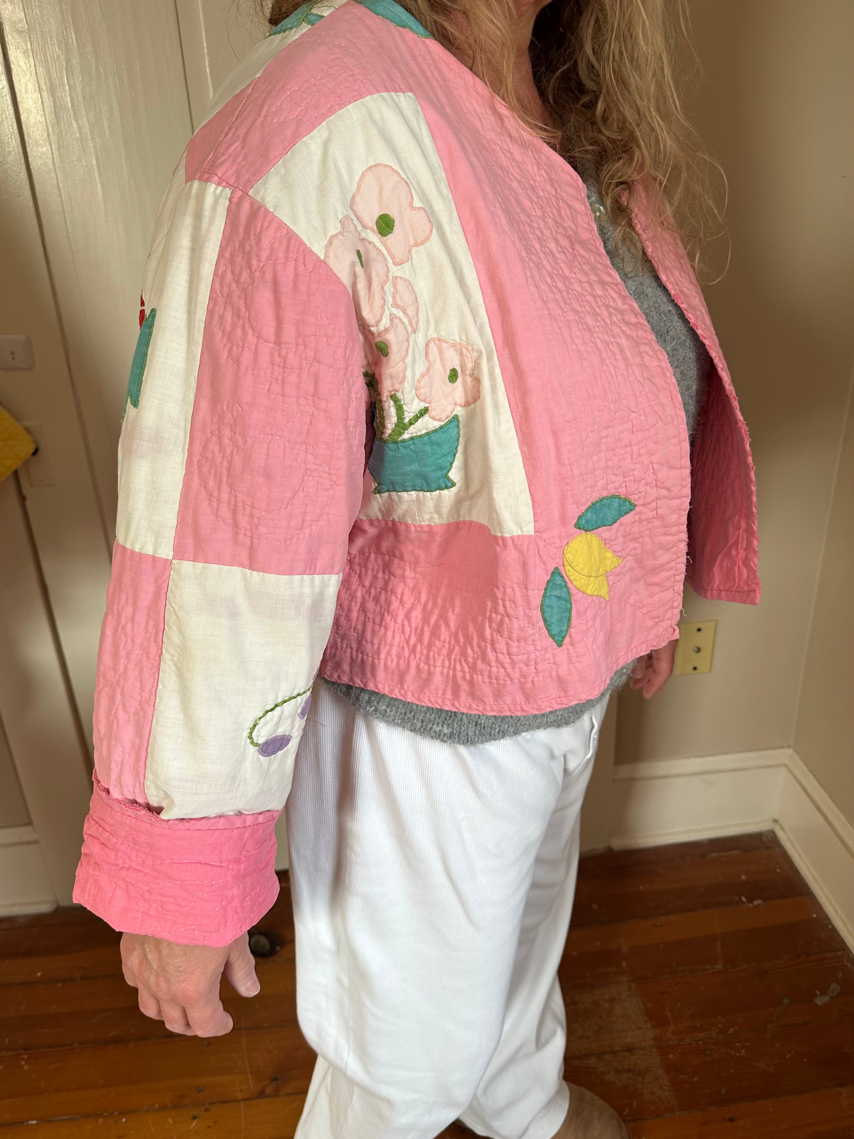 Floral Applique Quilt Jacket