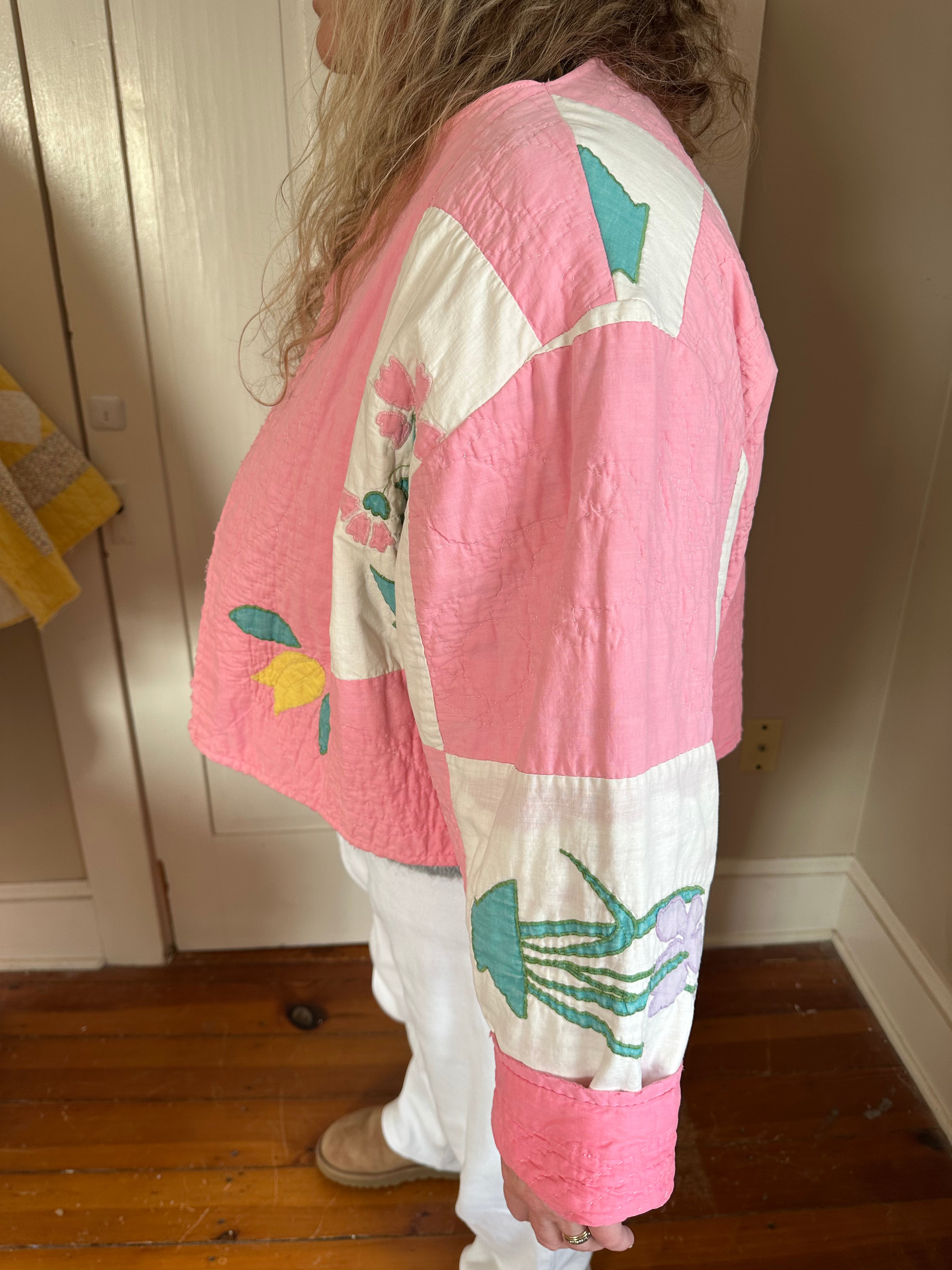 Floral Applique Quilt Jacket