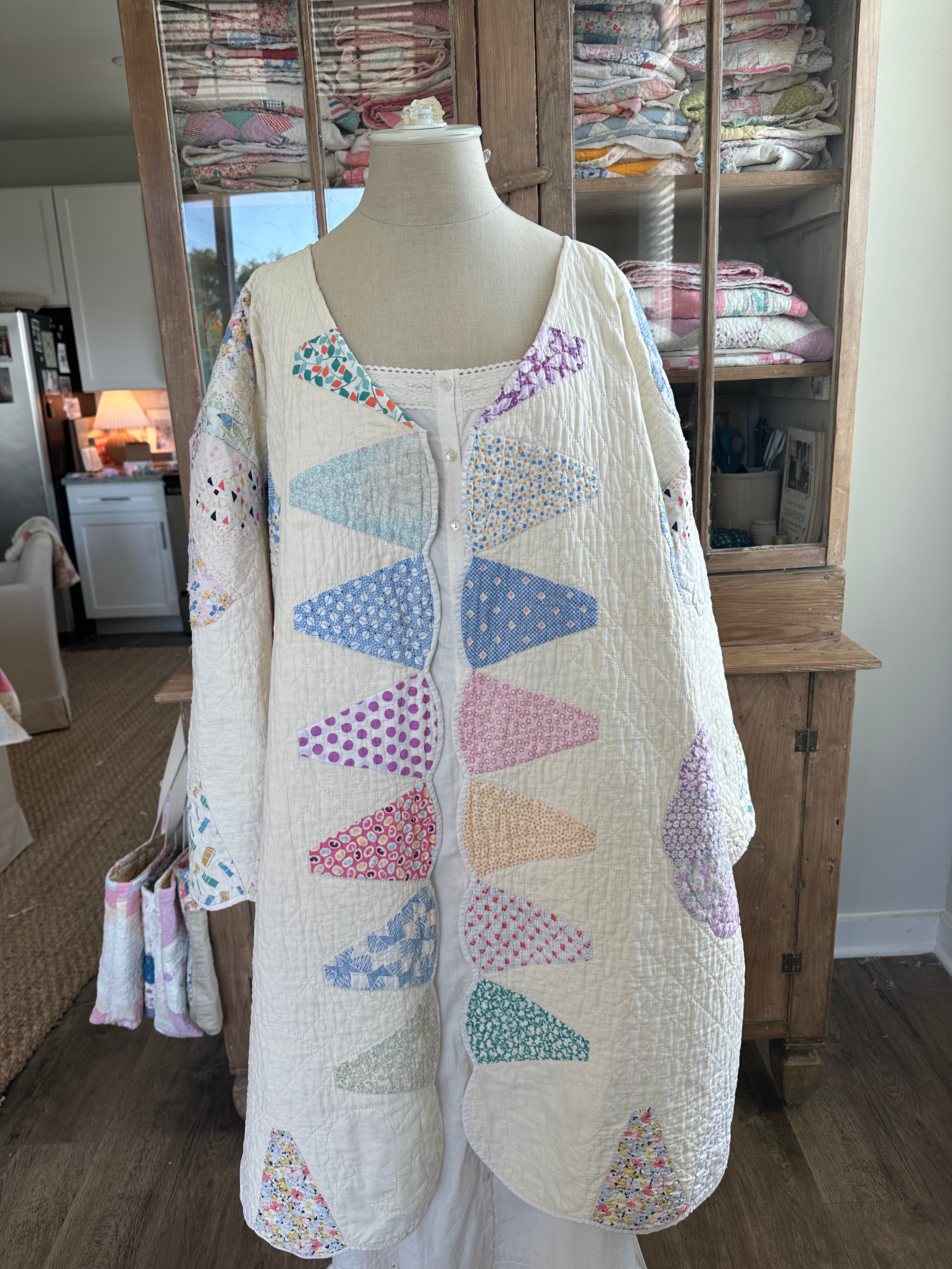 Rainbow Dresden Plate Quilt Jacket - PLUS SIZE!