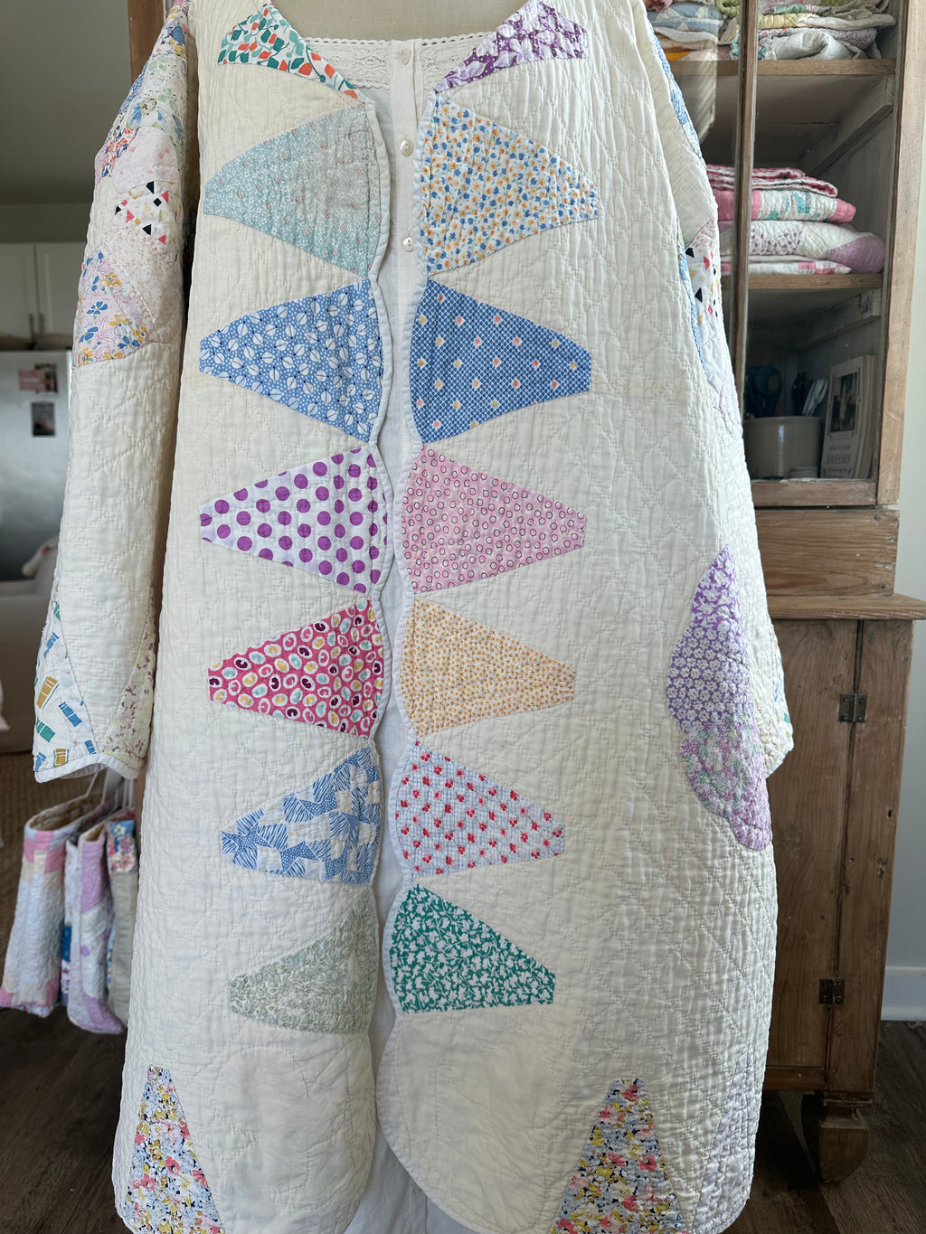 Rainbow Dresden Plate Quilt Jacket - PLUS SIZE!