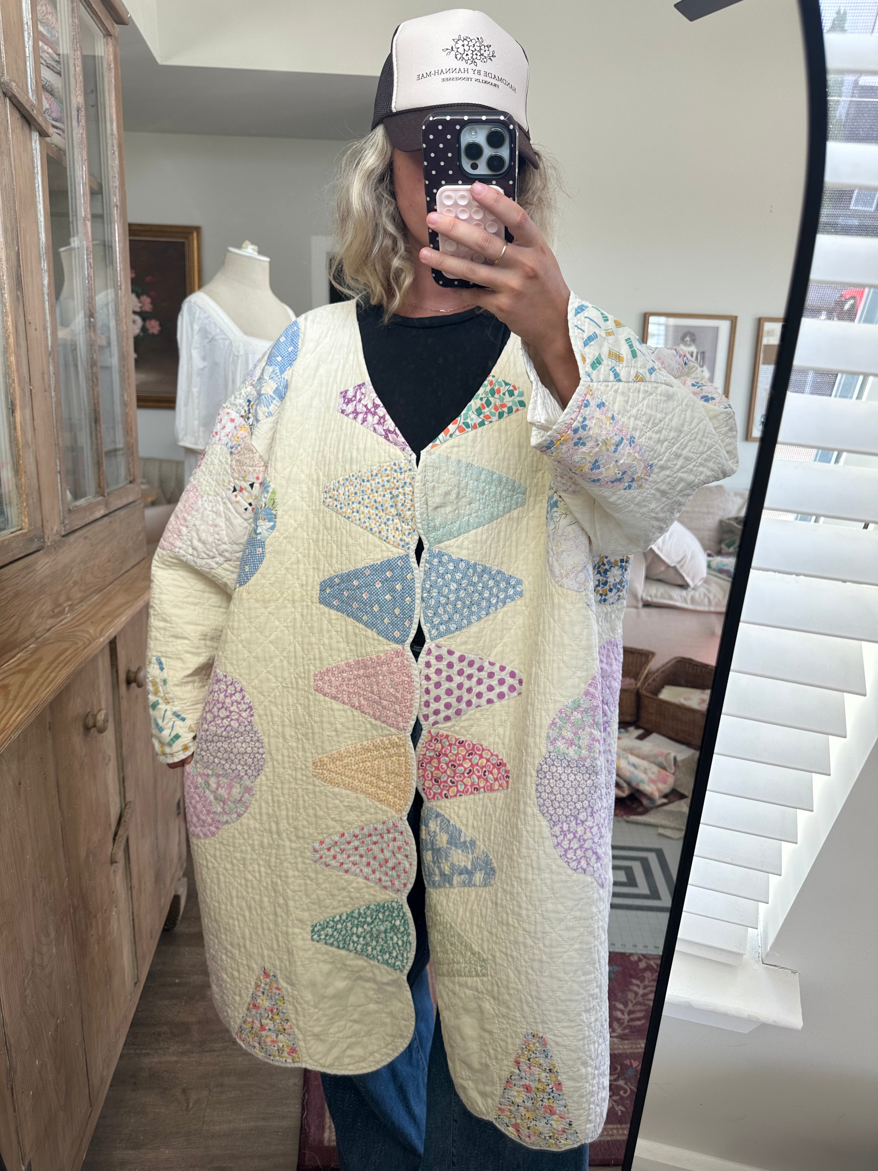 Rainbow Dresden Plate Quilt Jacket - PLUS SIZE!