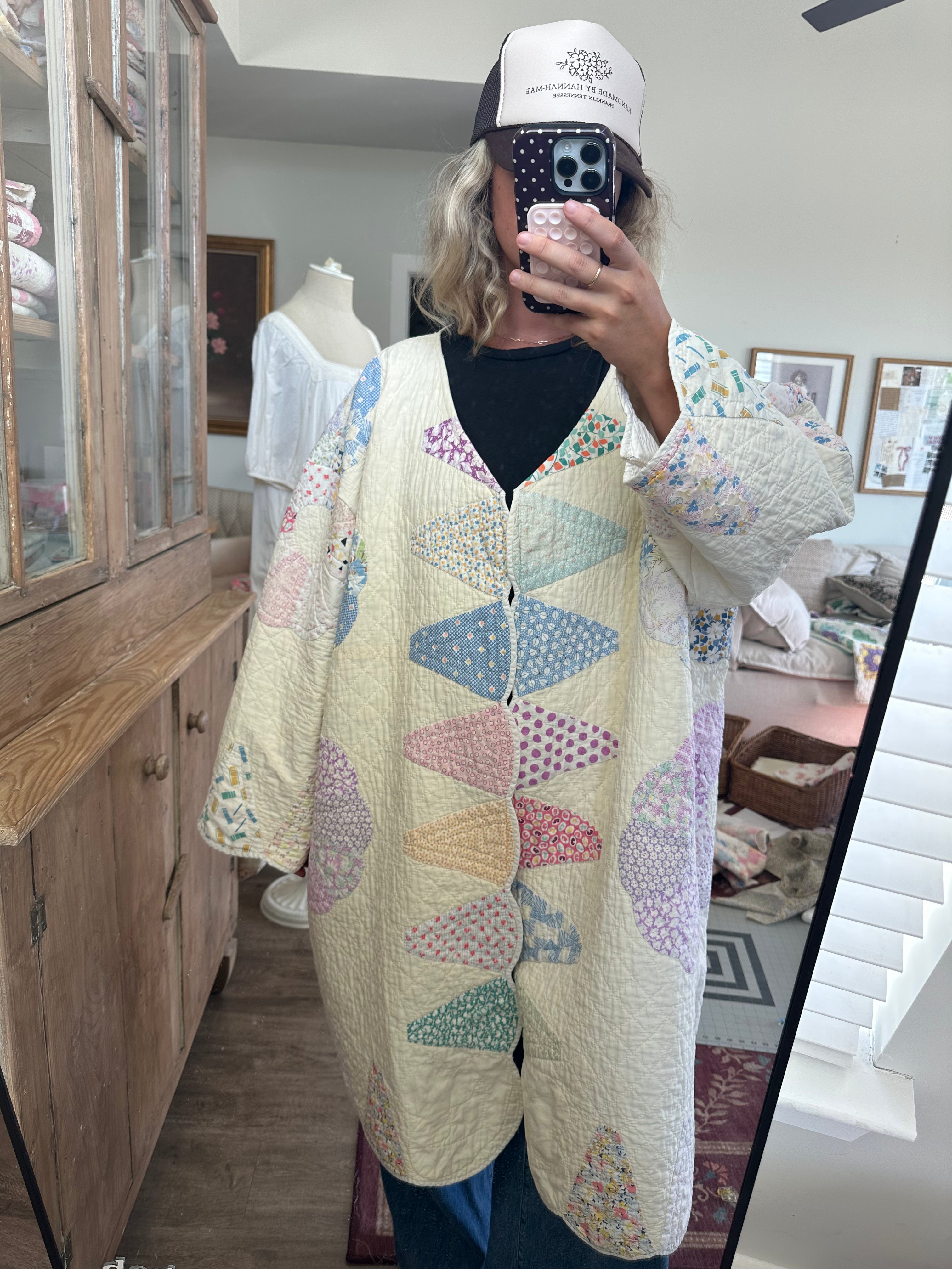 Rainbow Dresden Plate Quilt Jacket - PLUS SIZE!