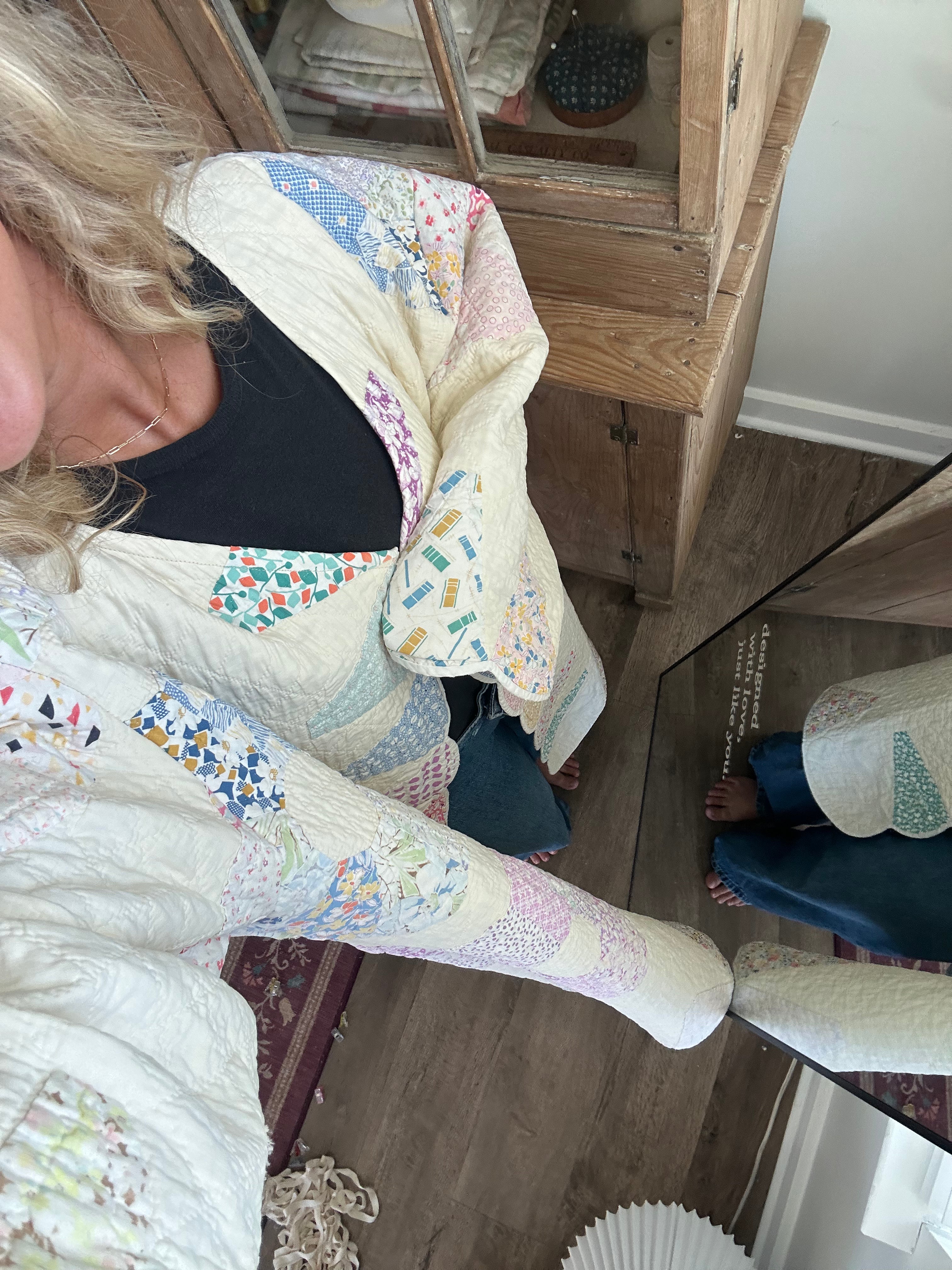 Rainbow Dresden Plate Quilt Jacket - PLUS SIZE!