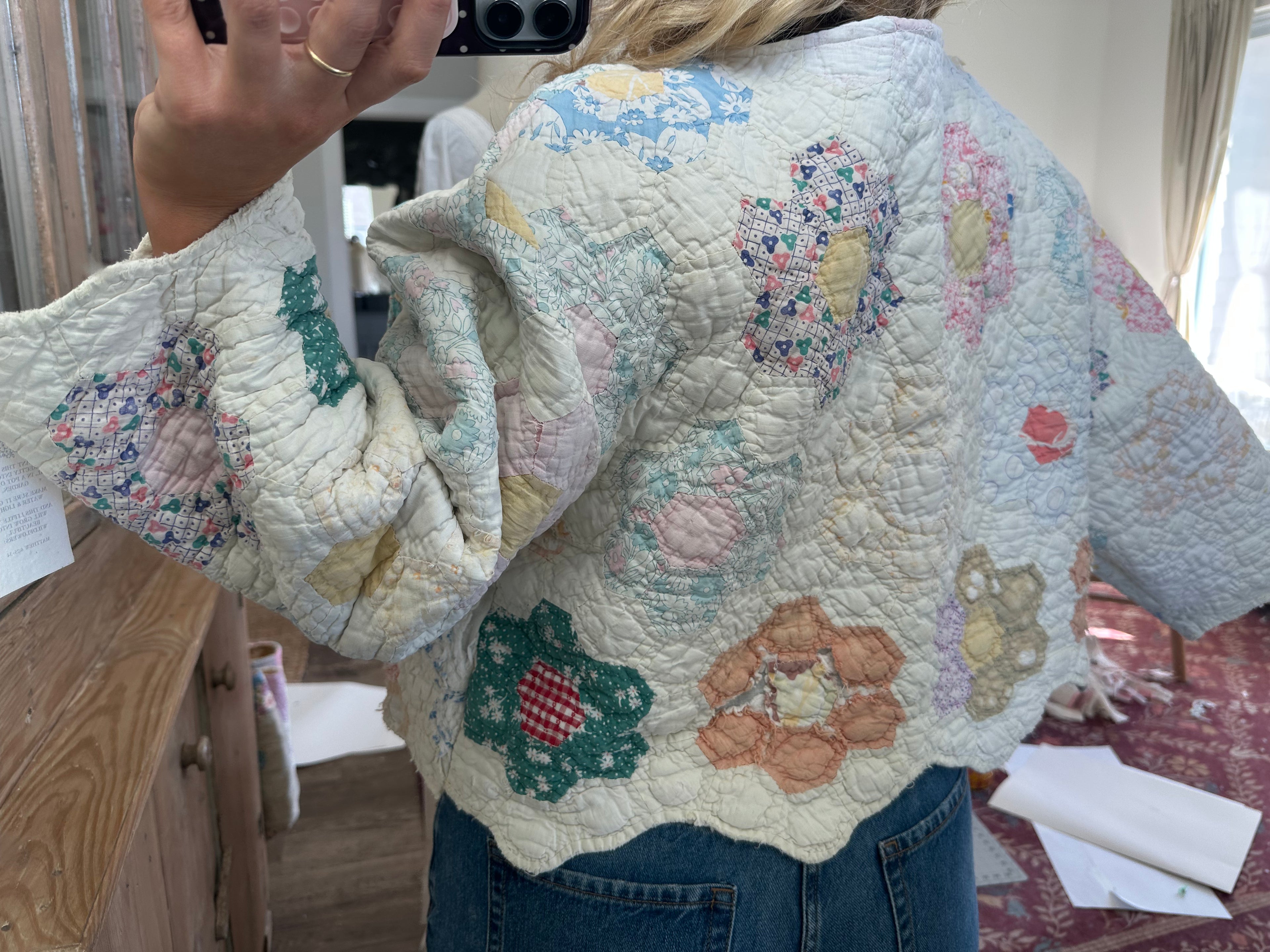 Hexie Flower Cropped Jacket