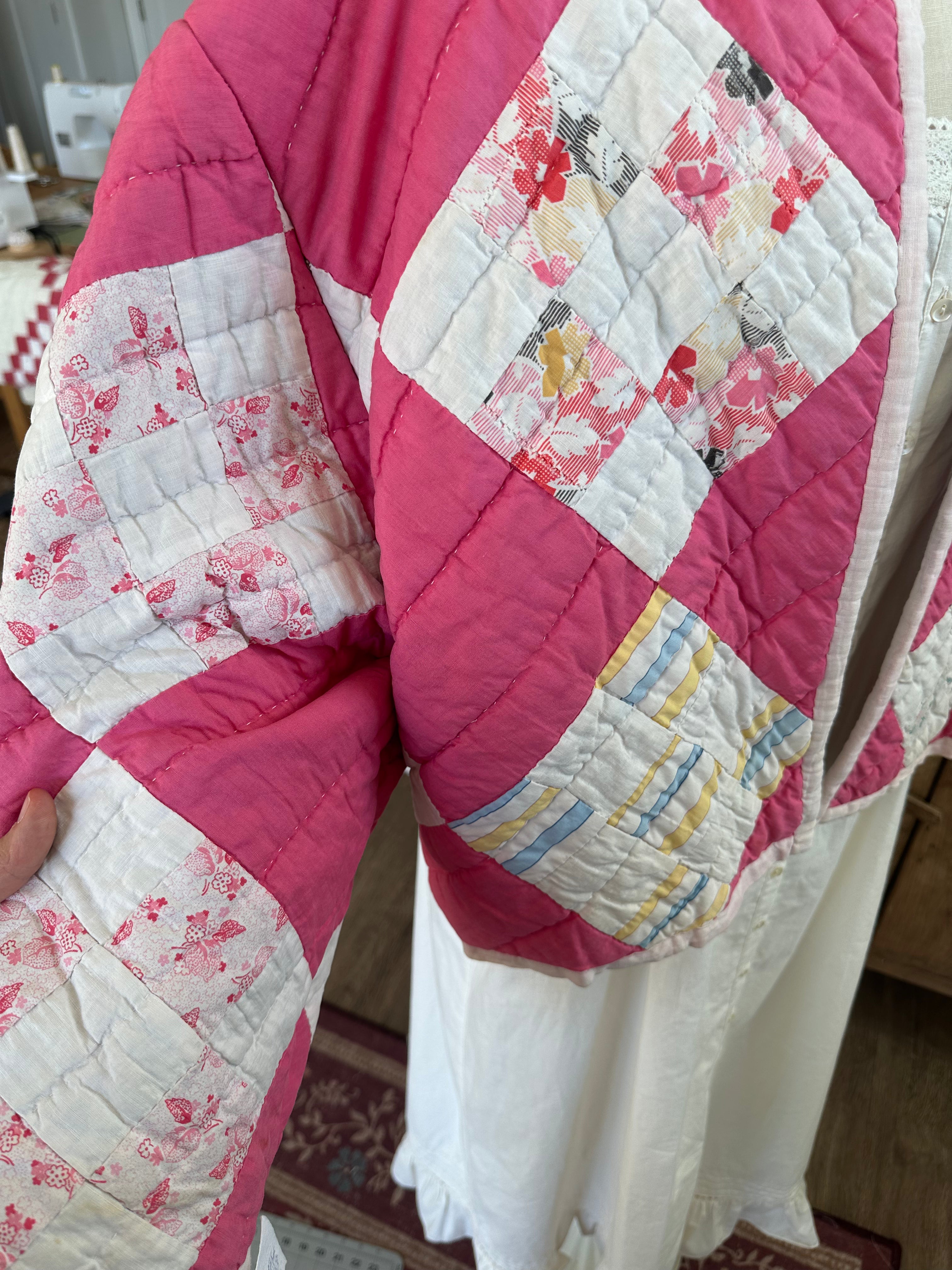 Pink Cropped Quilt Jacket