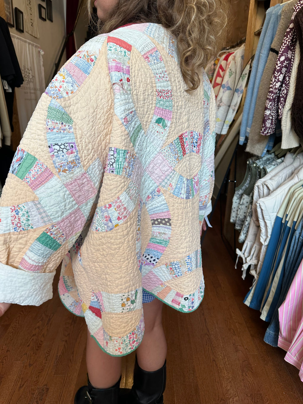 Orange Wedding Ring Quilt Jacket