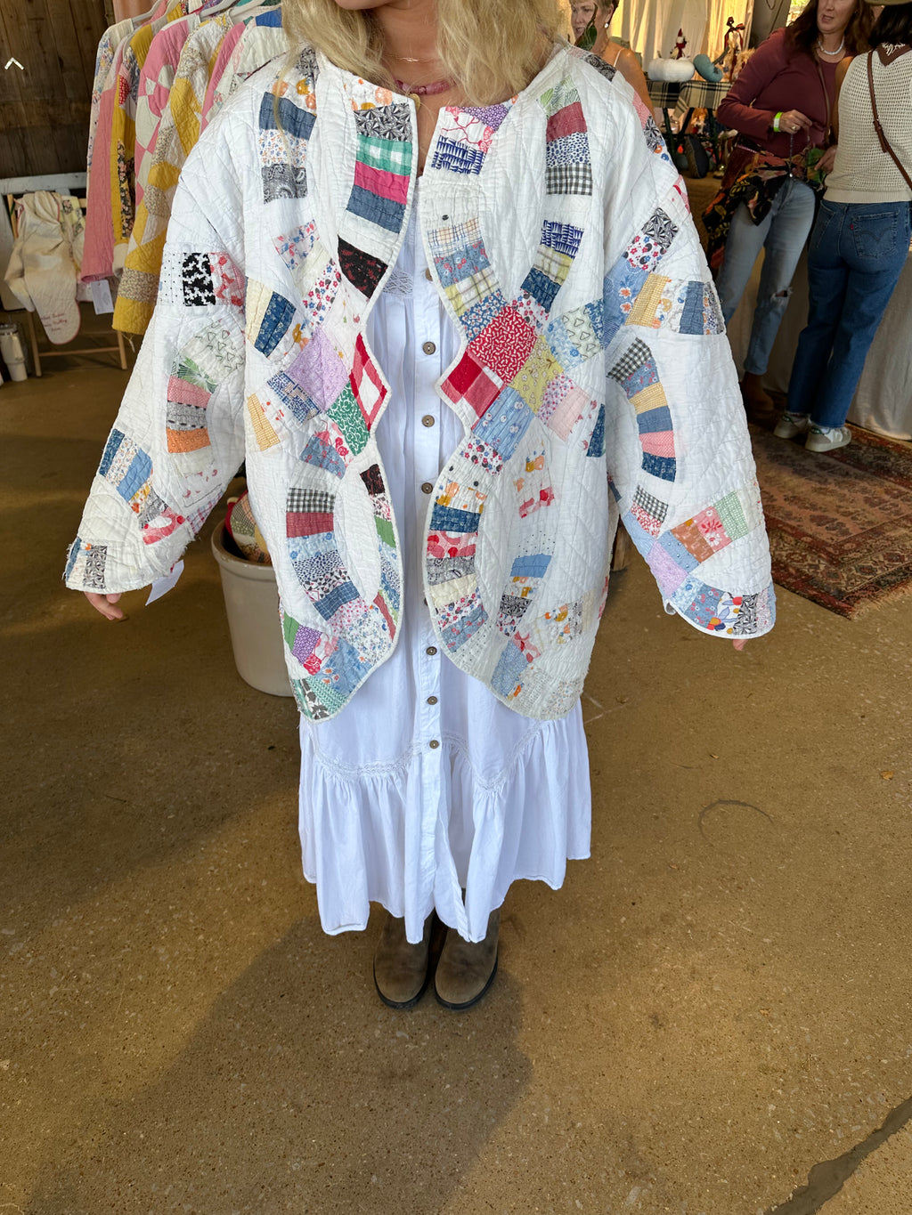 White Wedding Ring Quilt Jacket